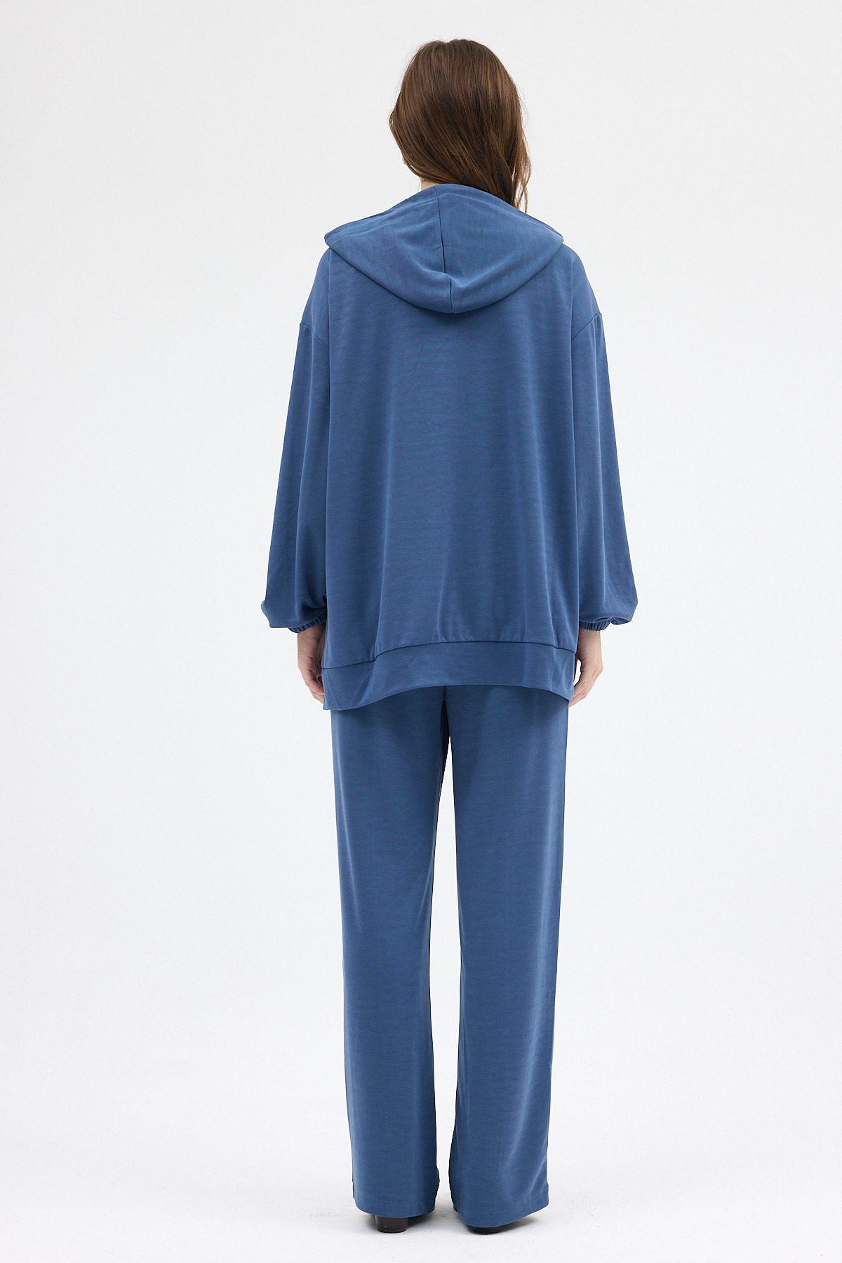 İndigo Cepli Kapüşonlu Tunik Pantolon Takımı 8105A - 5