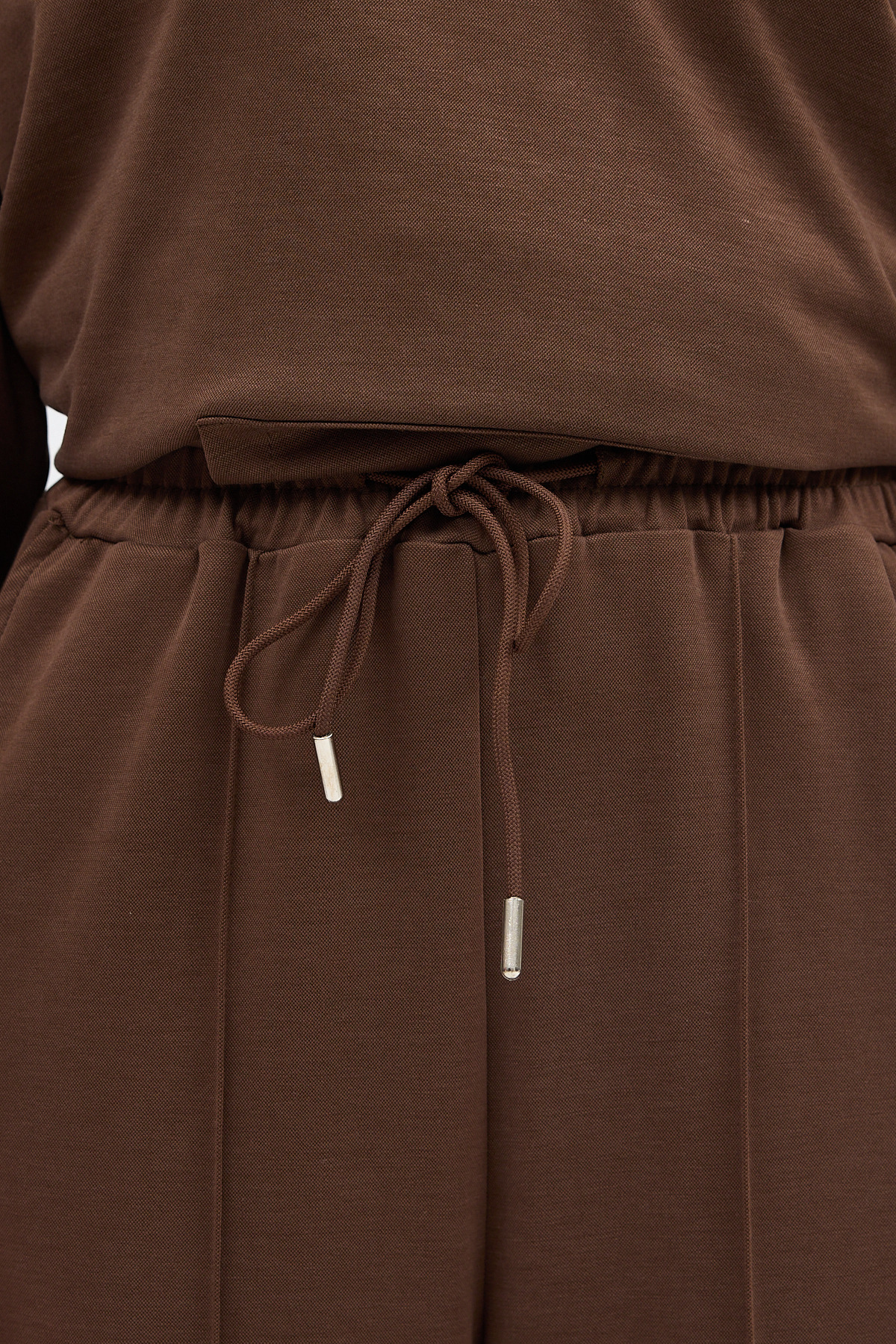 Kahve Cepli Kapüşonlu Tunik Pantolon Takımı 8105A - RAYS