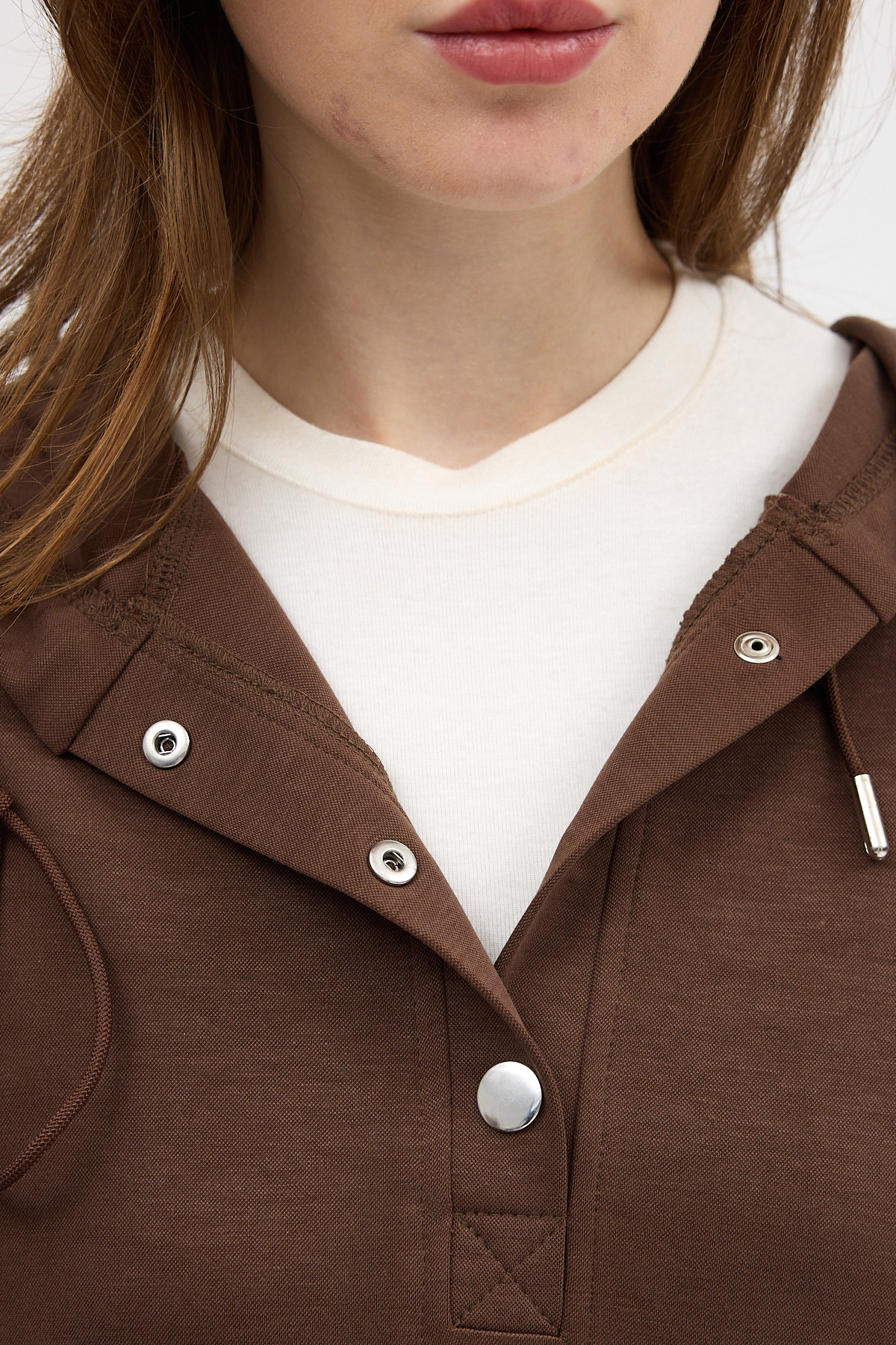 Kahve Cepli Kapüşonlu Tunik Pantolon Takımı 8105A - 3