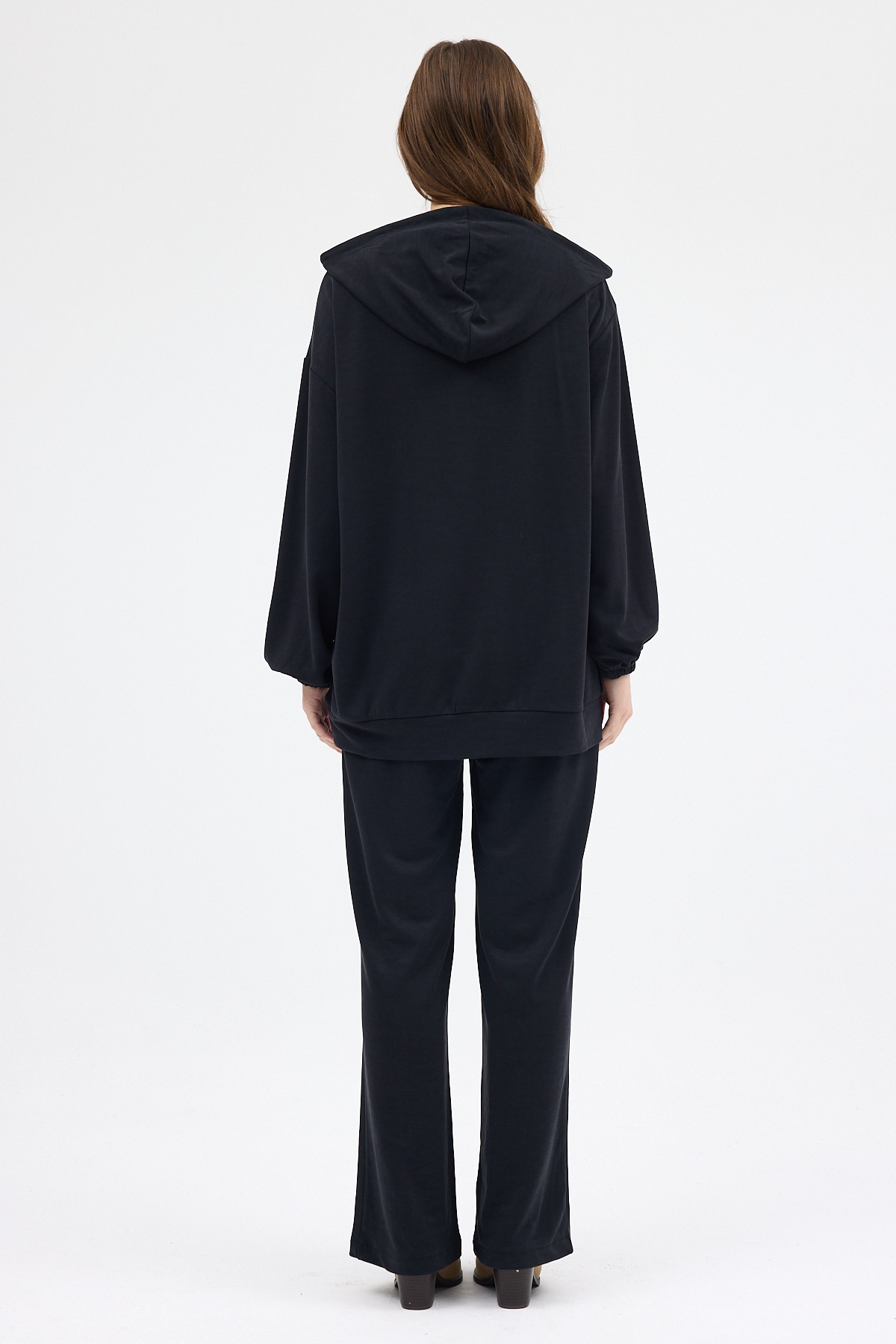 Siyah Cepli Kapüşonlu Tunik Pantolon Takımı 8105A - 5