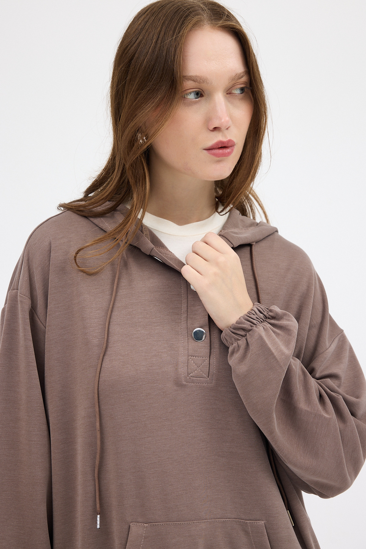 Vizon Cepli Kapüşonlu Tunik Pantolon Takımı 8105A - 3
