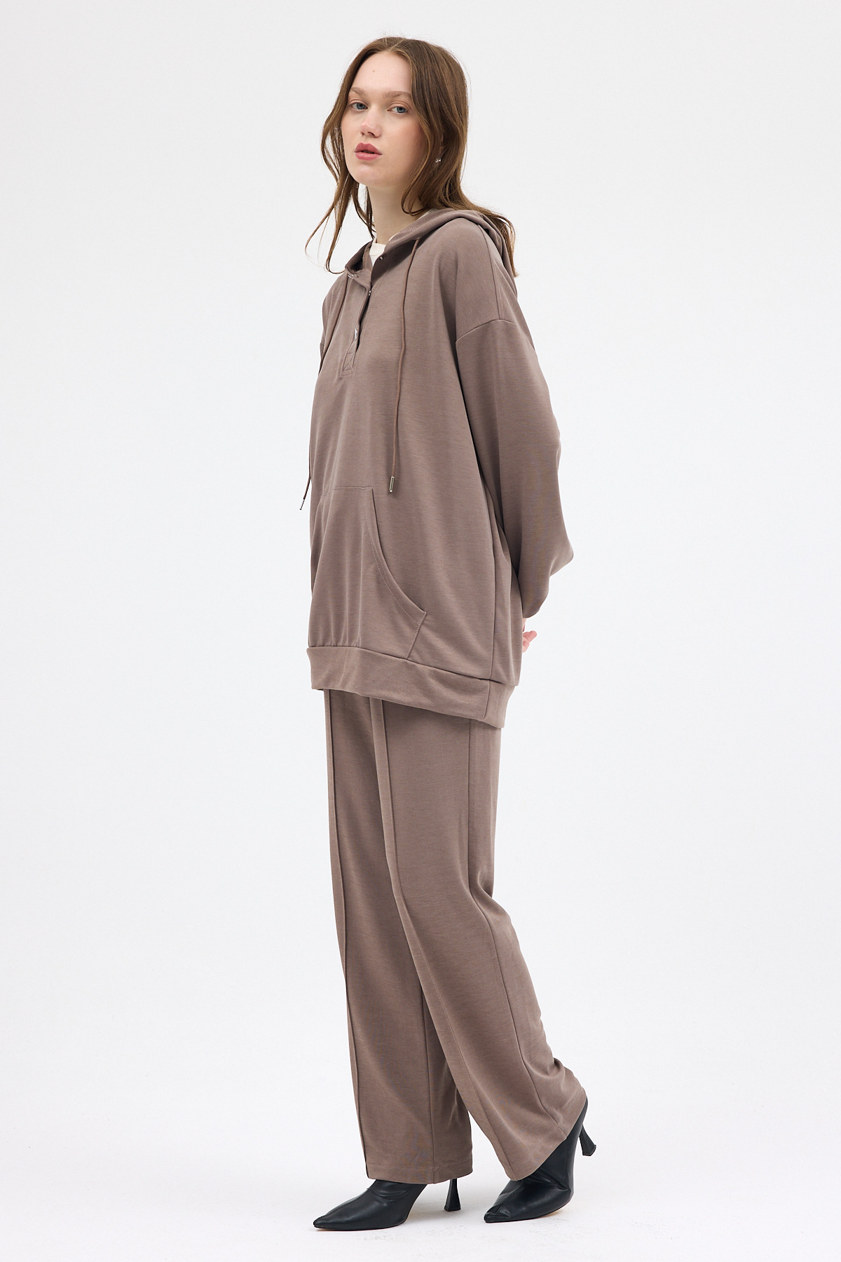 Vizon Cepli Kapüşonlu Tunik Pantolon Takımı 8105A - RAYS