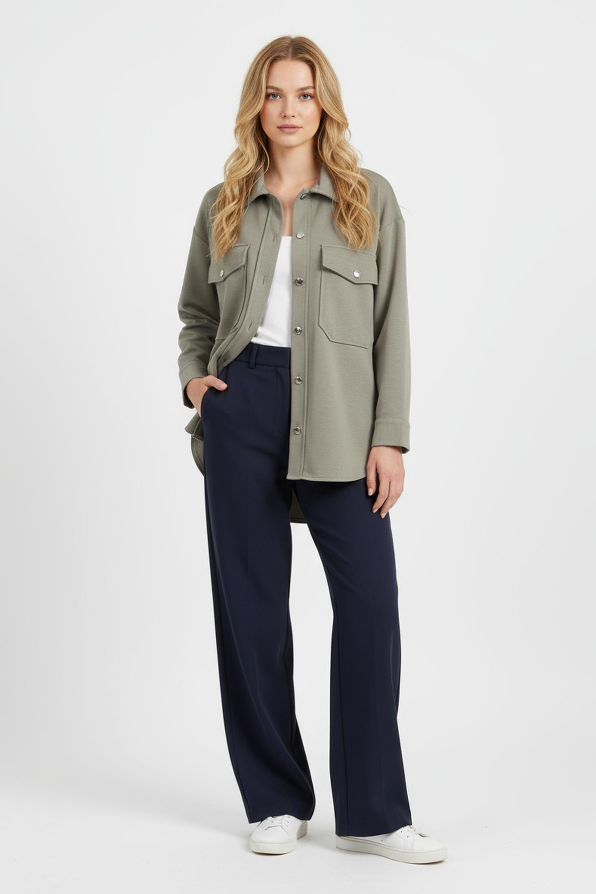 8108A Büyük Cepli Gömlek Gri - RAYS