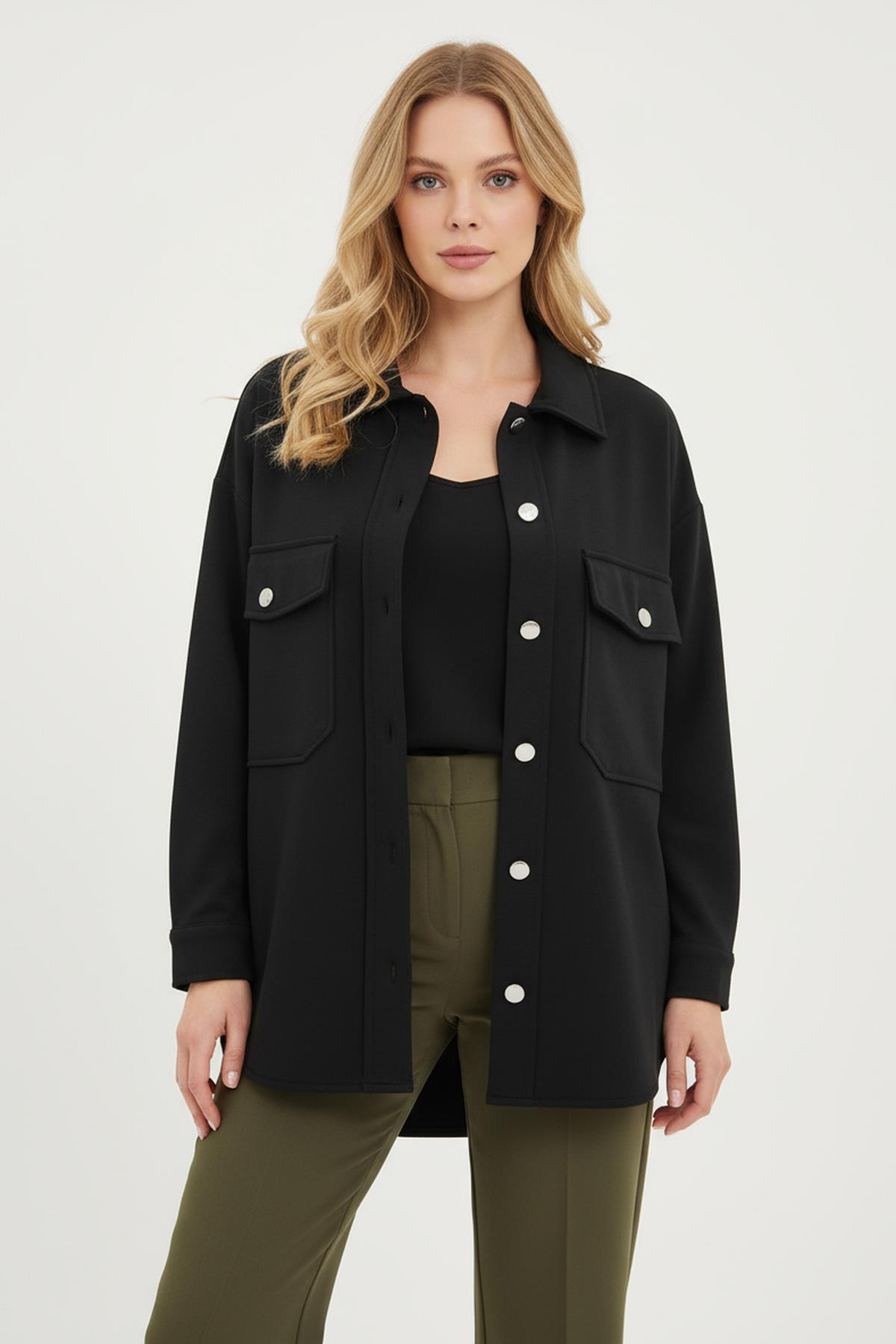 8108A Büyük Cepli Gömlek Siyah - RAYS