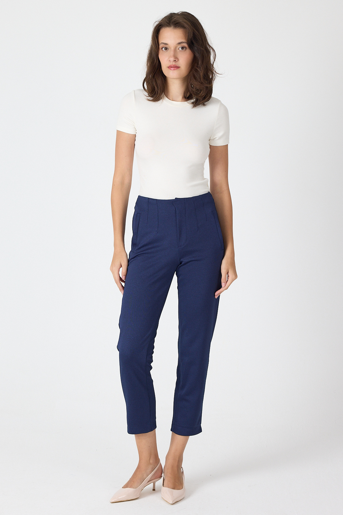 Laci Yüksek Bel Pens Detaylı Kadın Pantolon 8122A - 2