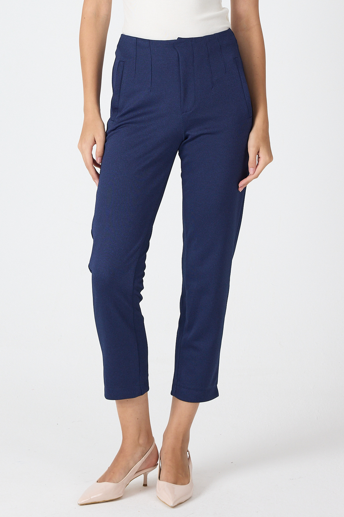 Laci Yüksek Bel Pens Detaylı Kadın Pantolon 8122A - 3