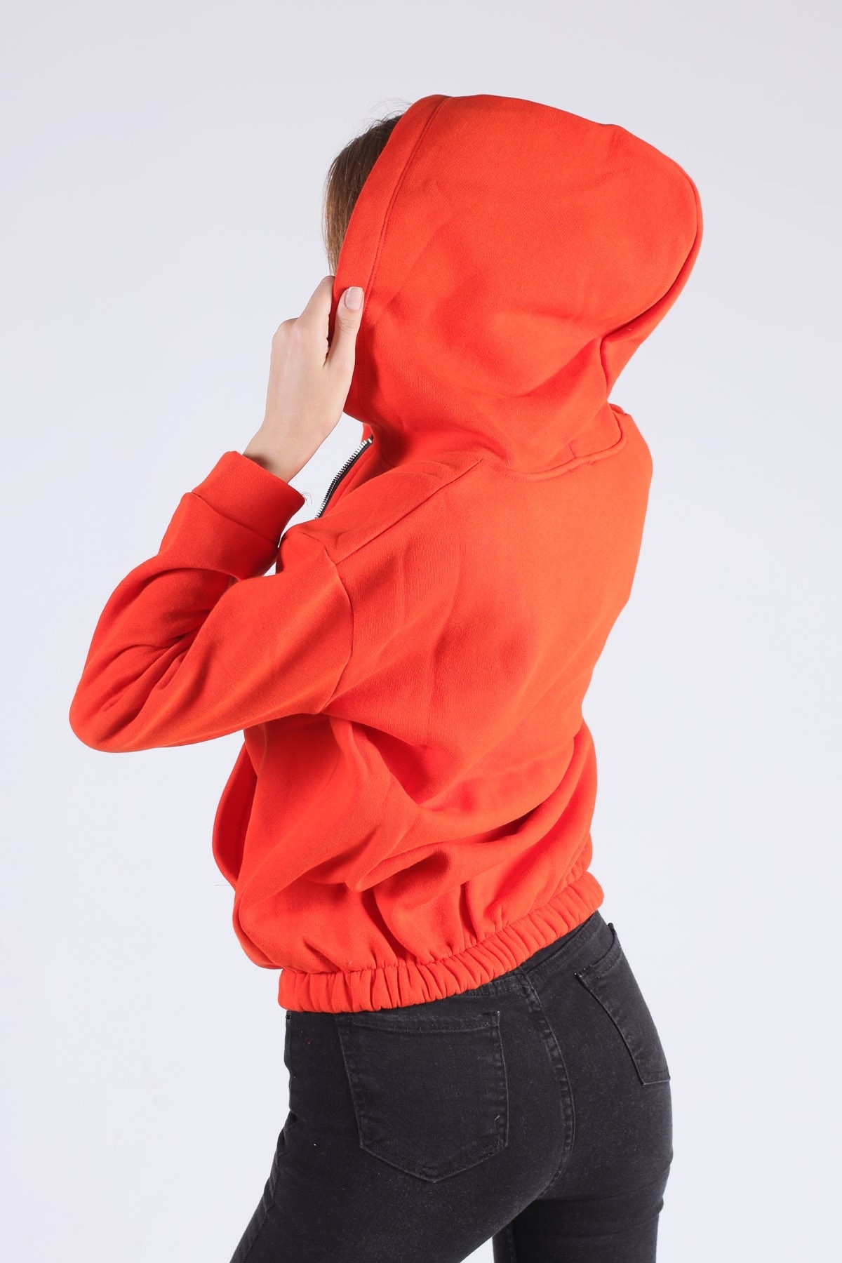 Orange Oversize Fermuarlı Sweat 8125M - 5