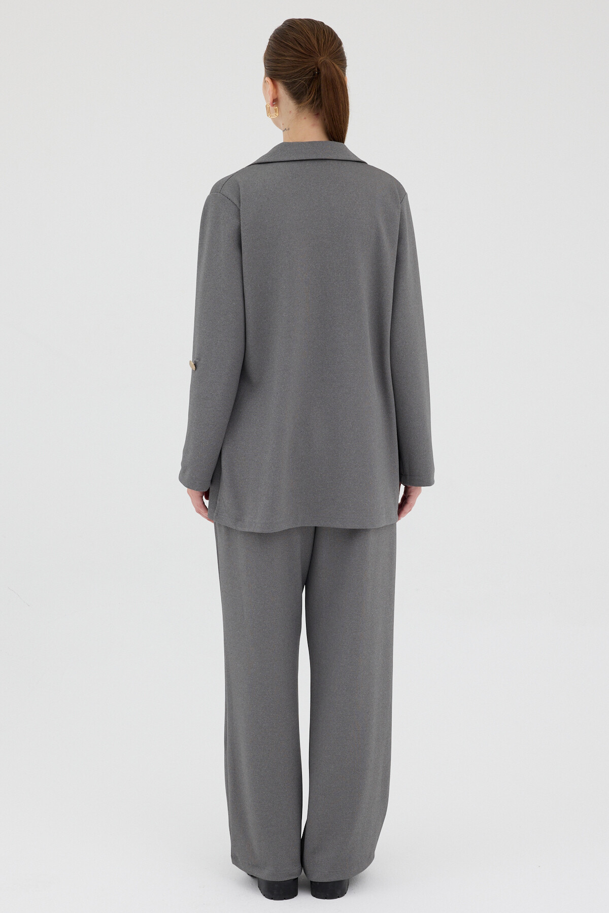 Antrasit Kadın Ceket ve Pantolon Takımı 8134A - 5