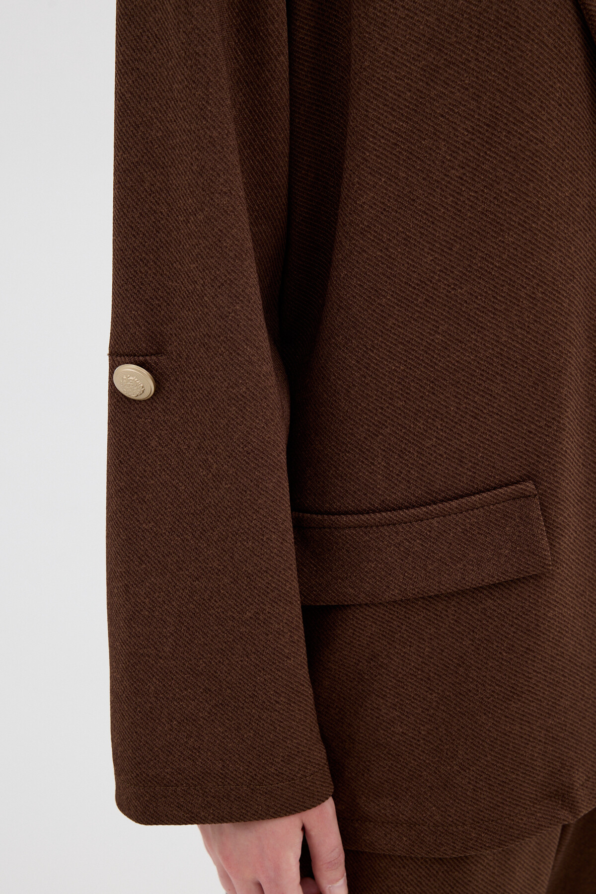 Kahve Kadın Ceket ve Pantolon Takımı 8134A - 4