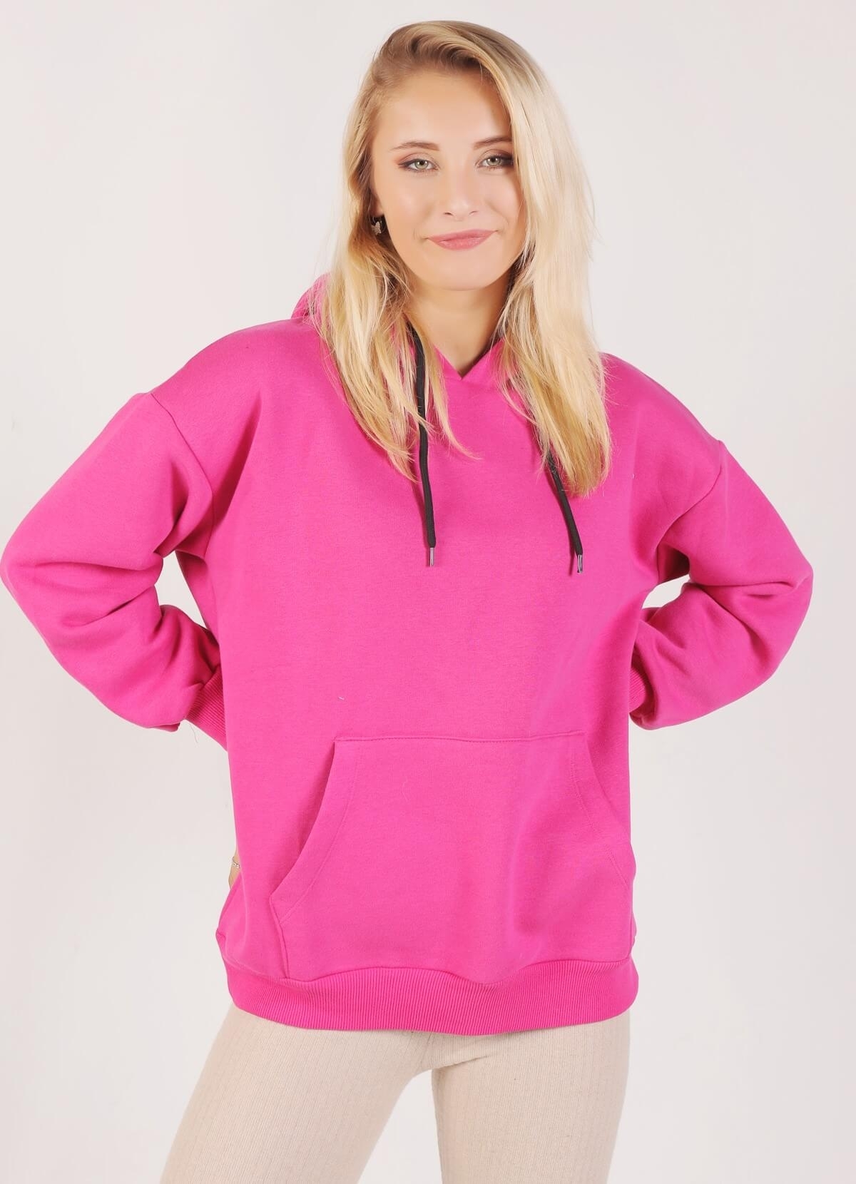 8135M Oversize Bağcıklı Sweat Fuşya 