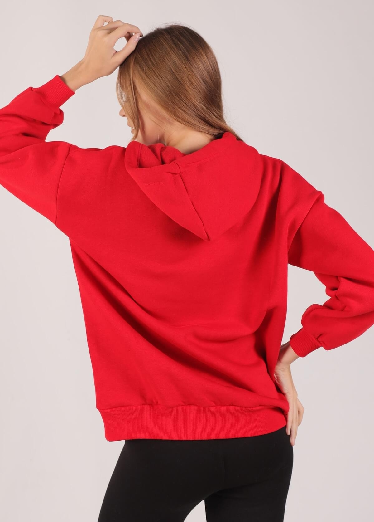 Kırmızı Oversize Bağcıklı Sweat 8135M - 2
