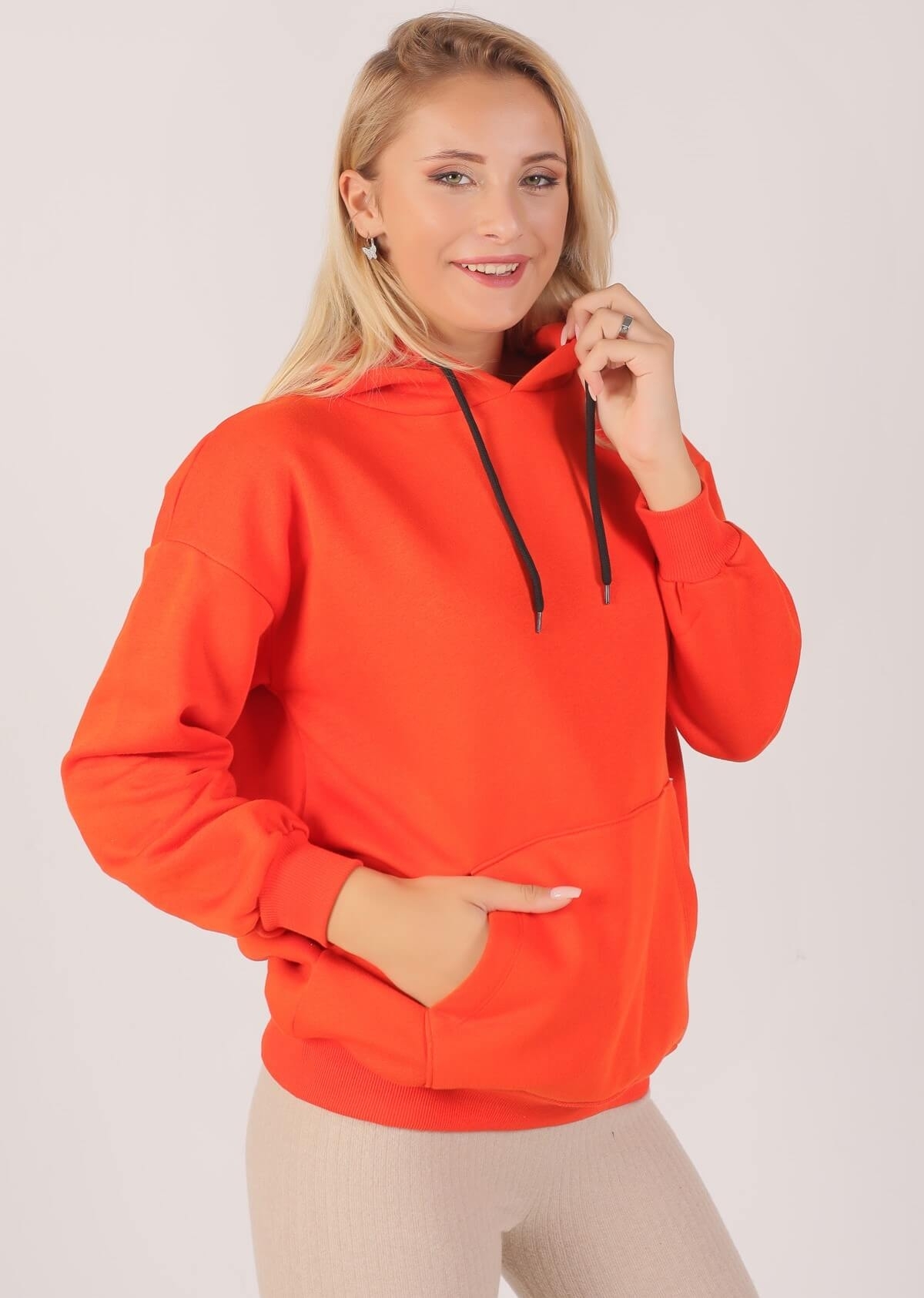 Orange Oversize Bağcıklı Sweat 8135M - 2