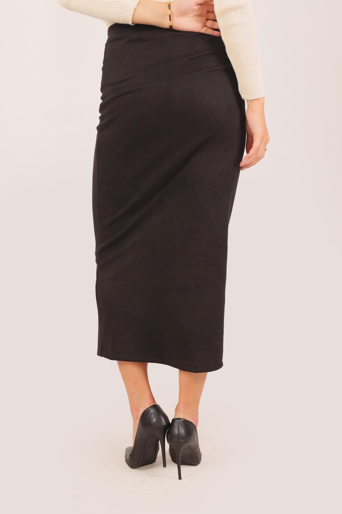 8140M Süet Kalem Etek Siyah - 3