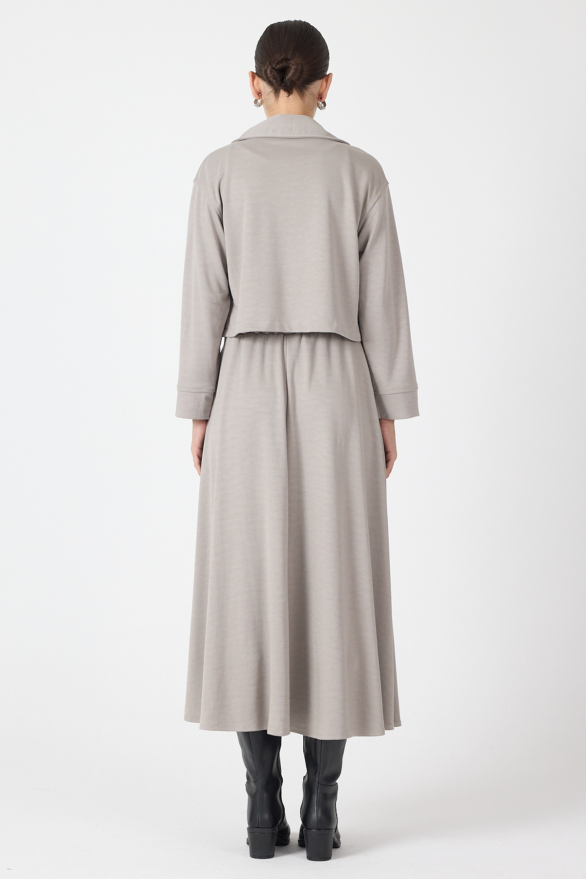 Gri Yumuşak Dokulu Ceket Etek Takım 8150A - 5