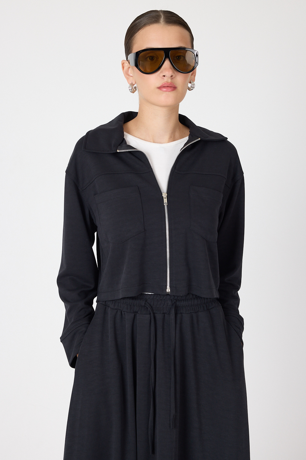 Siyah Yumuşak Dokulu Ceket Etek Takım 8150A - RAYS