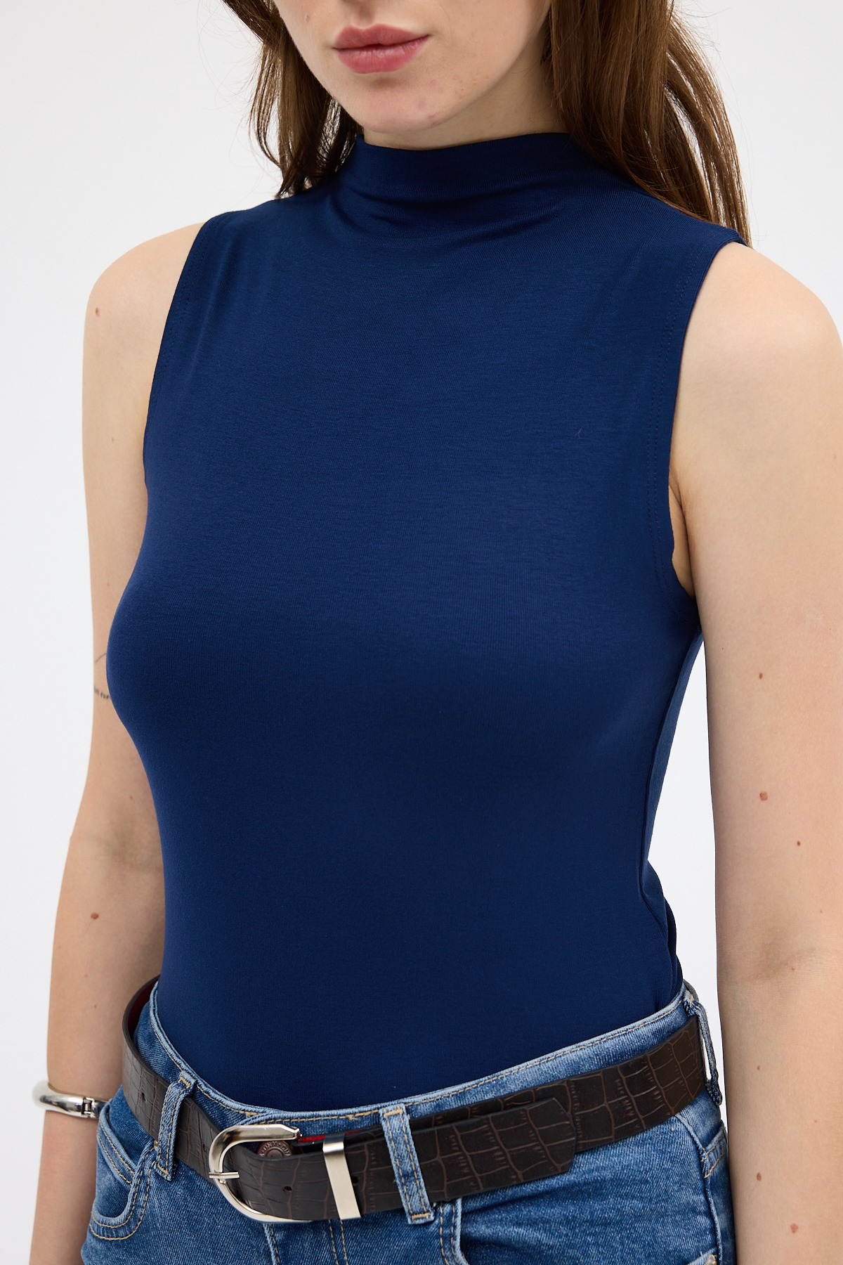 Laci Kadın Kolsuz Yüksek Yaka Body 8155A - 4