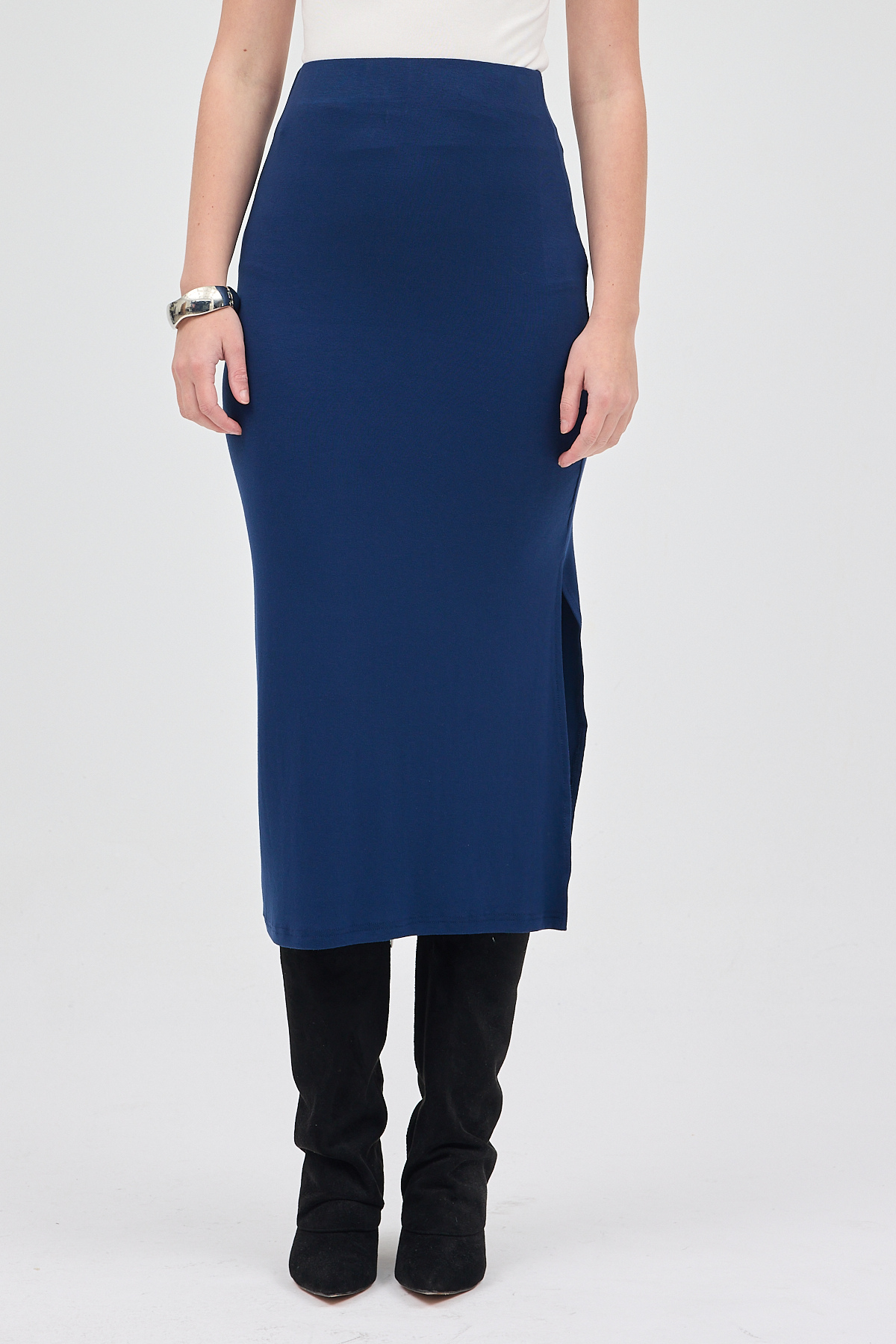 Laci Likralı Uzun Lastik Bel Etek 8157A - RAYS (1)