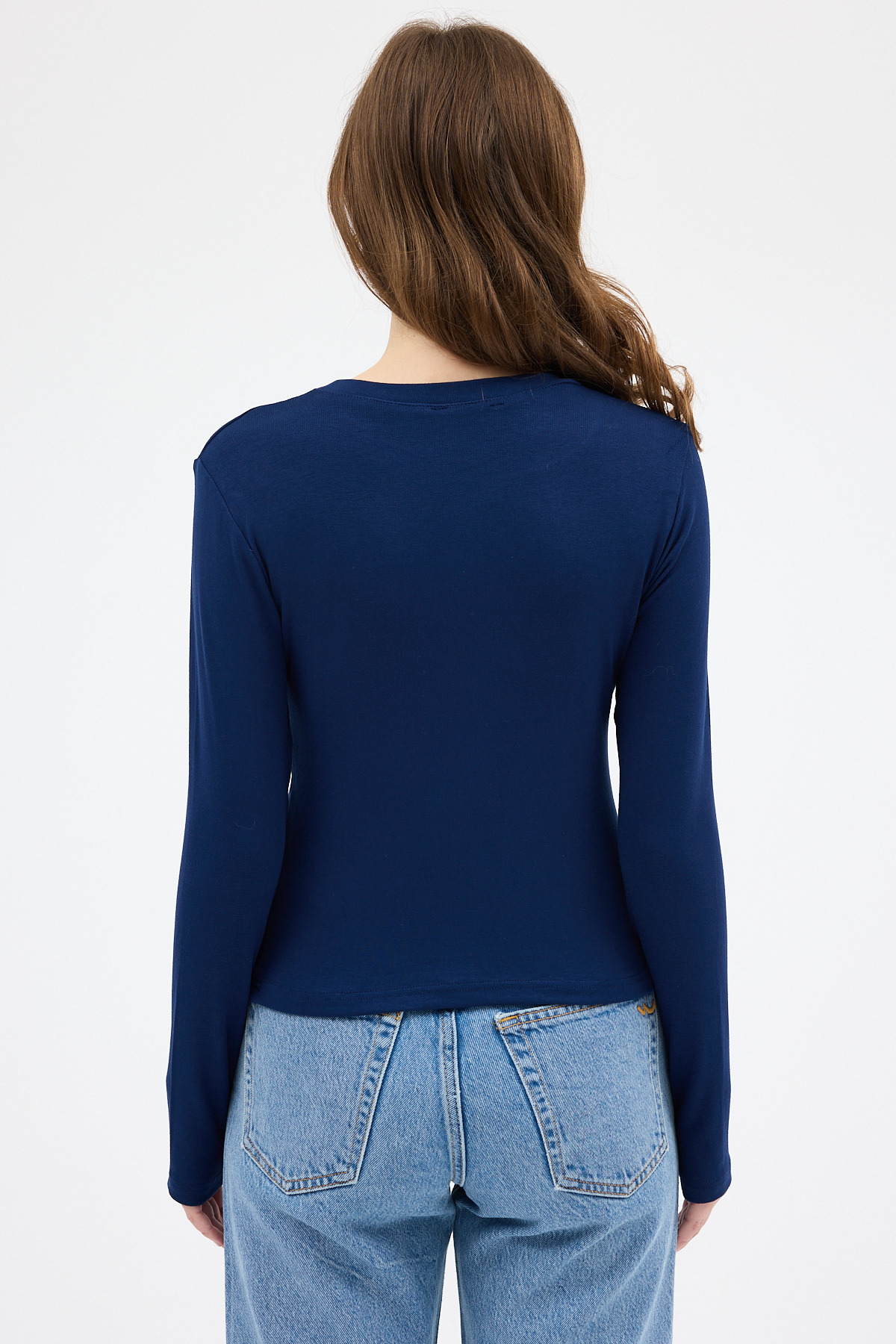 Laci Premium/Viskoz Yumuşak Kumaşlı Parmak Geçmeli Crop Bluz 8162A - 5