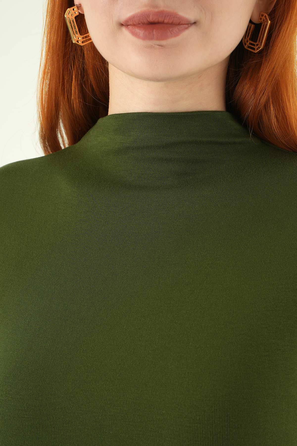 8174A Dik Yaka Kısa Kol Badi Haki - 4