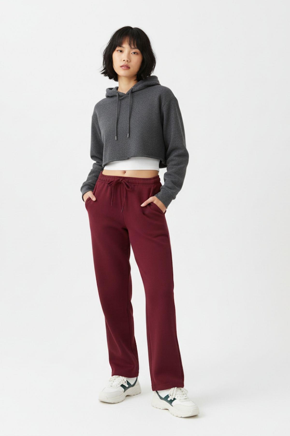 8194A Bol Paça Pantolon Bordo 