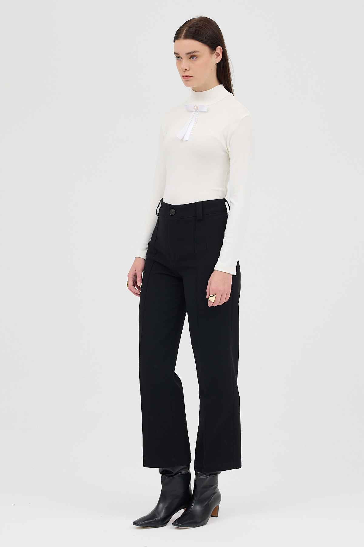 Ekru Bronşlu Uzun Kol Bluz 8197A - RAYS (1)