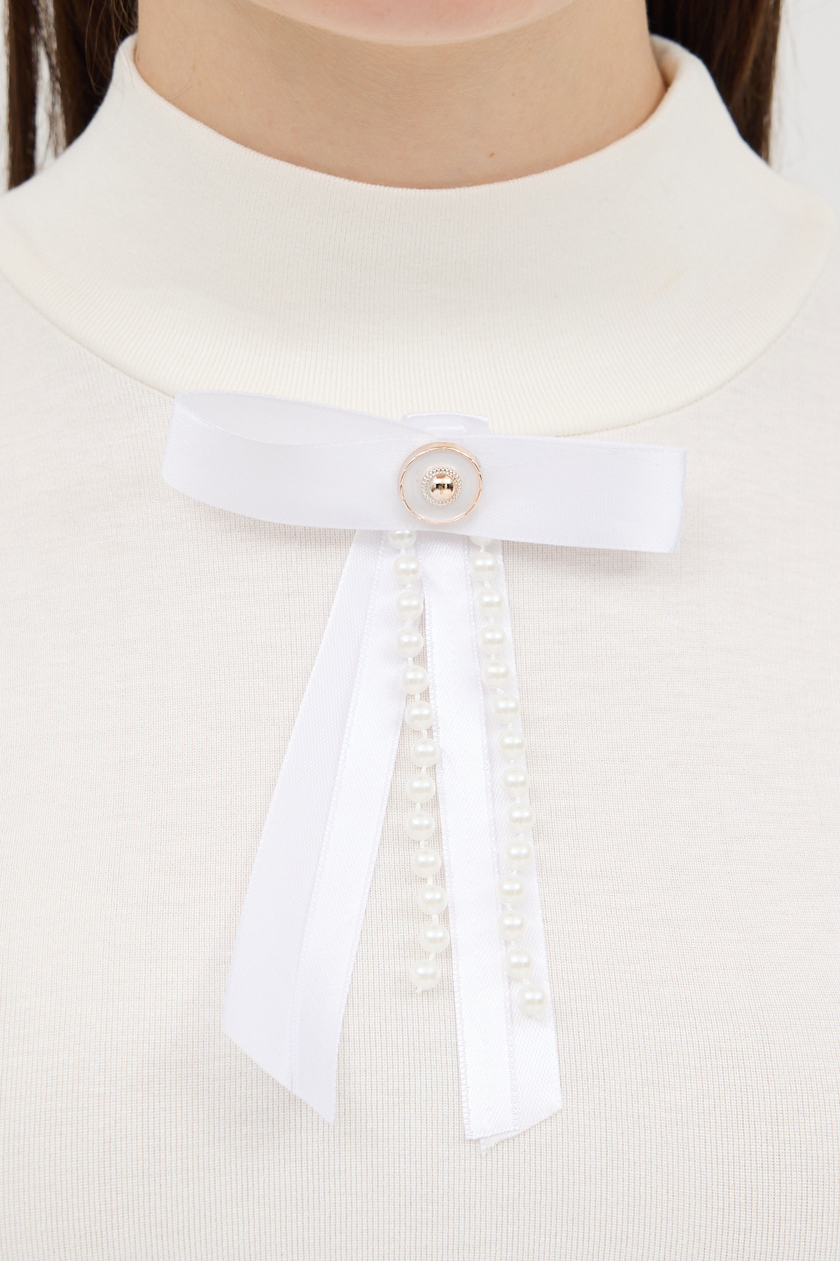 Ekru Bronşlu Uzun Kol Bluz 8197A - RAYS