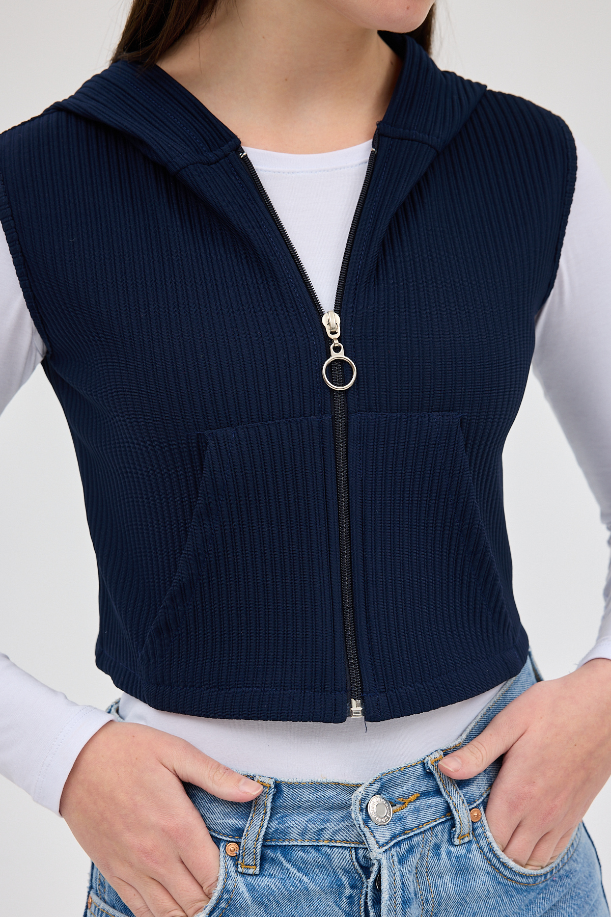 Laci Fermuarlı Sıfır Kol Kadın Yelek 8201A - 4