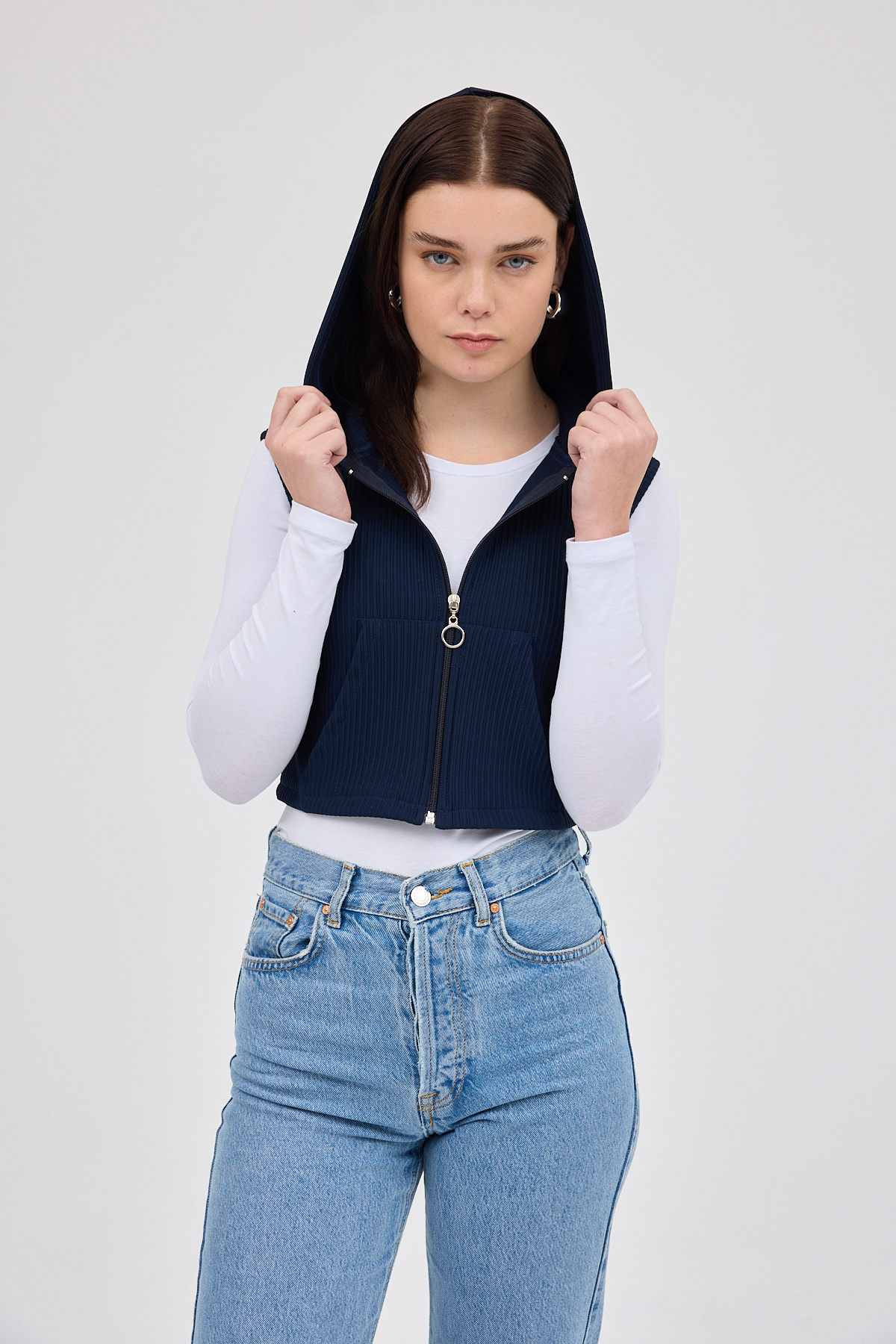 Laci Fermuarlı Sıfır Kol Kadın Yelek 8201A - RAYS