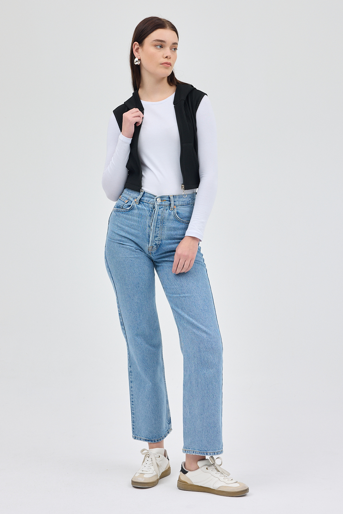 Siyah Fermuarlı Sıfır Kol Kadın Yelek 8201A - 3