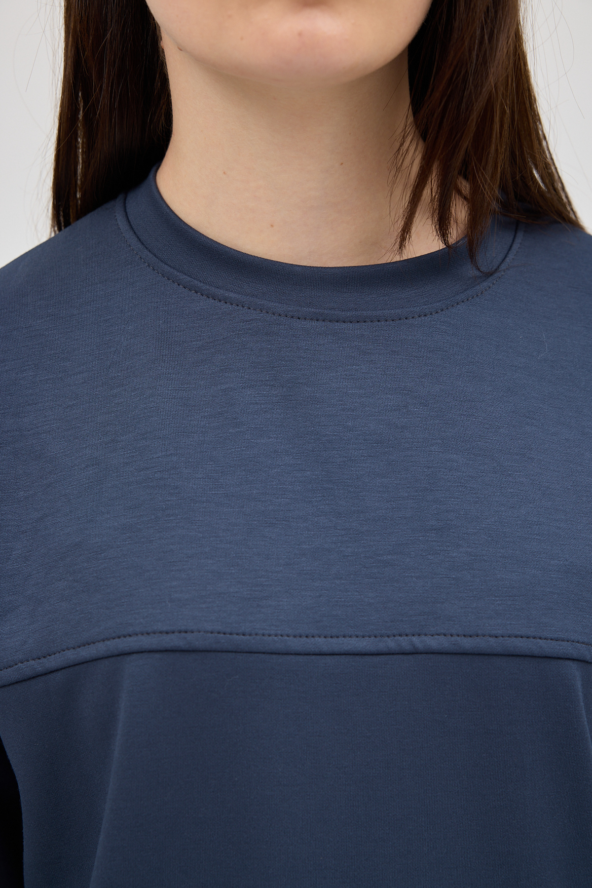 Antrasit Bisiklet Yaka Kadın Pantolon Takım 8213A - RAYS