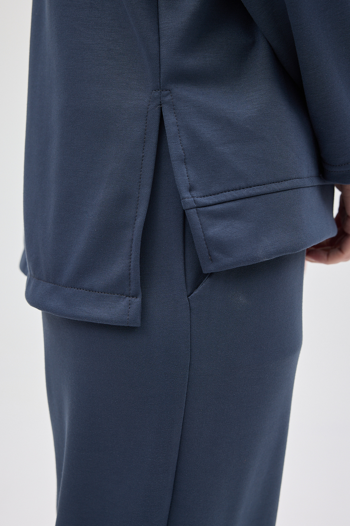 Antrasit Bisiklet Yaka Kadın Pantolon Takım 8213A - 6