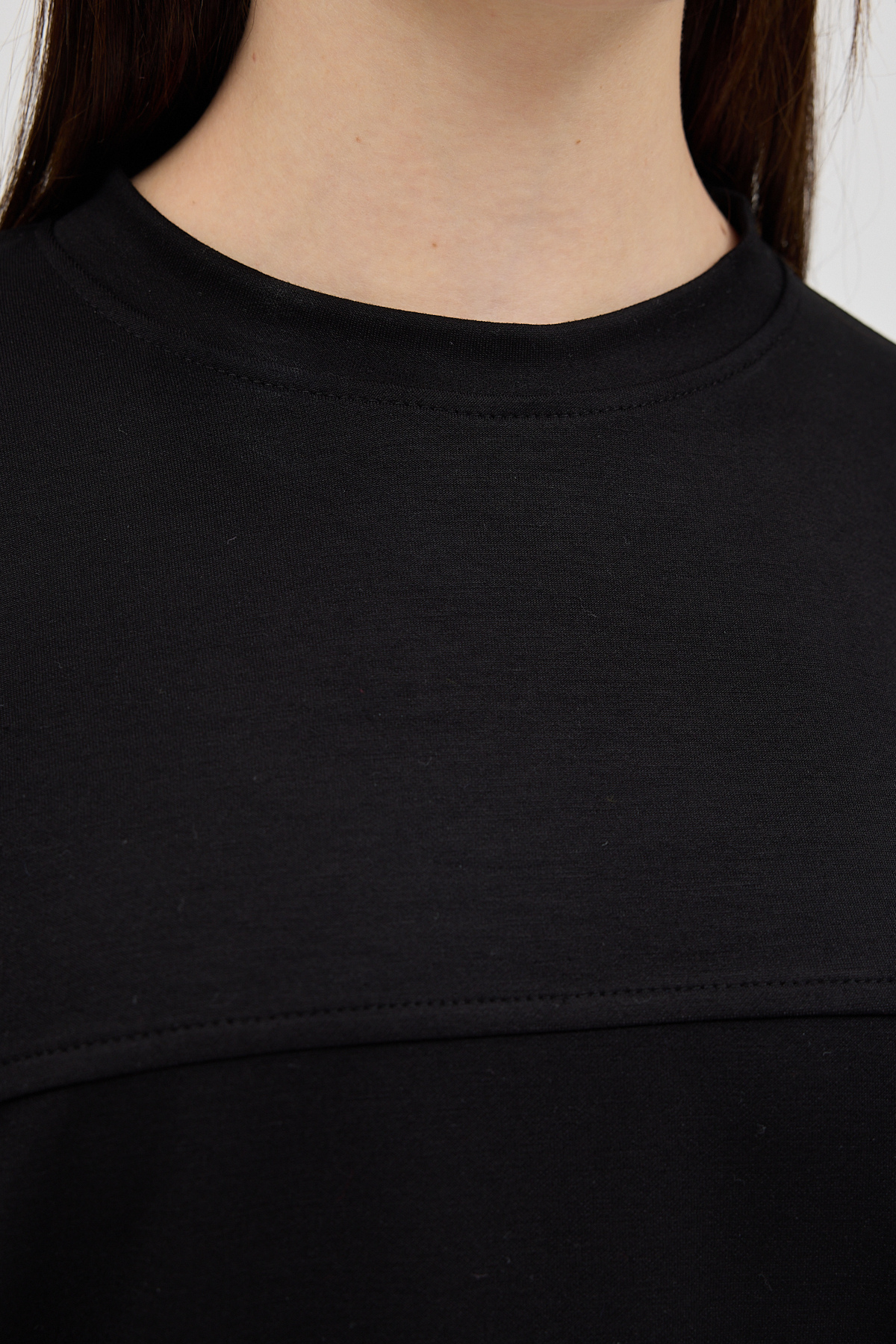 Siyah Bisiklet Yaka Kadın Pantolon Takım 8213A - 6