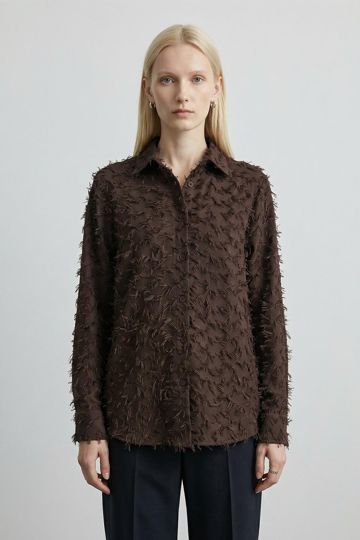 Acı Kahve Püsküllü Gömlek 8225 - RAYS