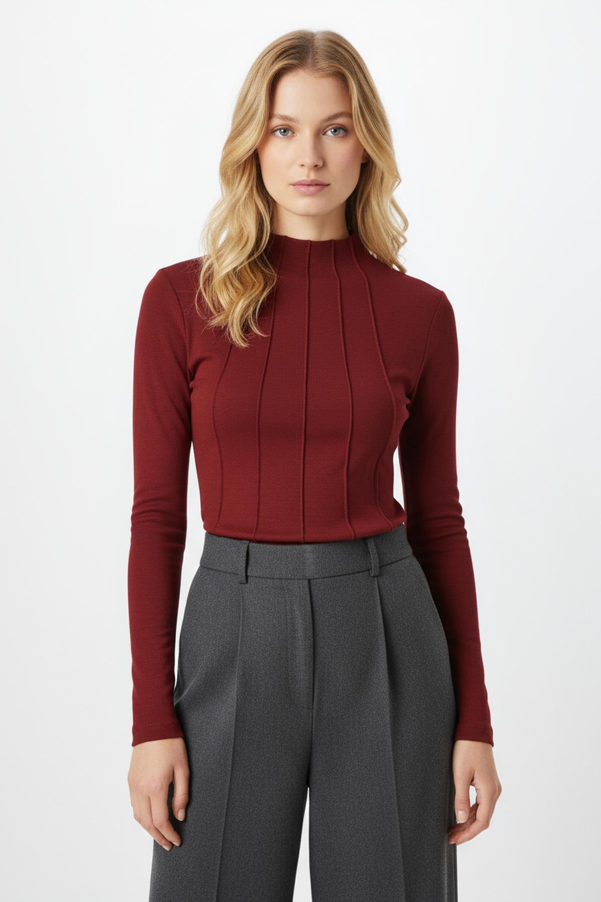 8225A Uzun Kol Çimalı Badi Bordo - RAYS