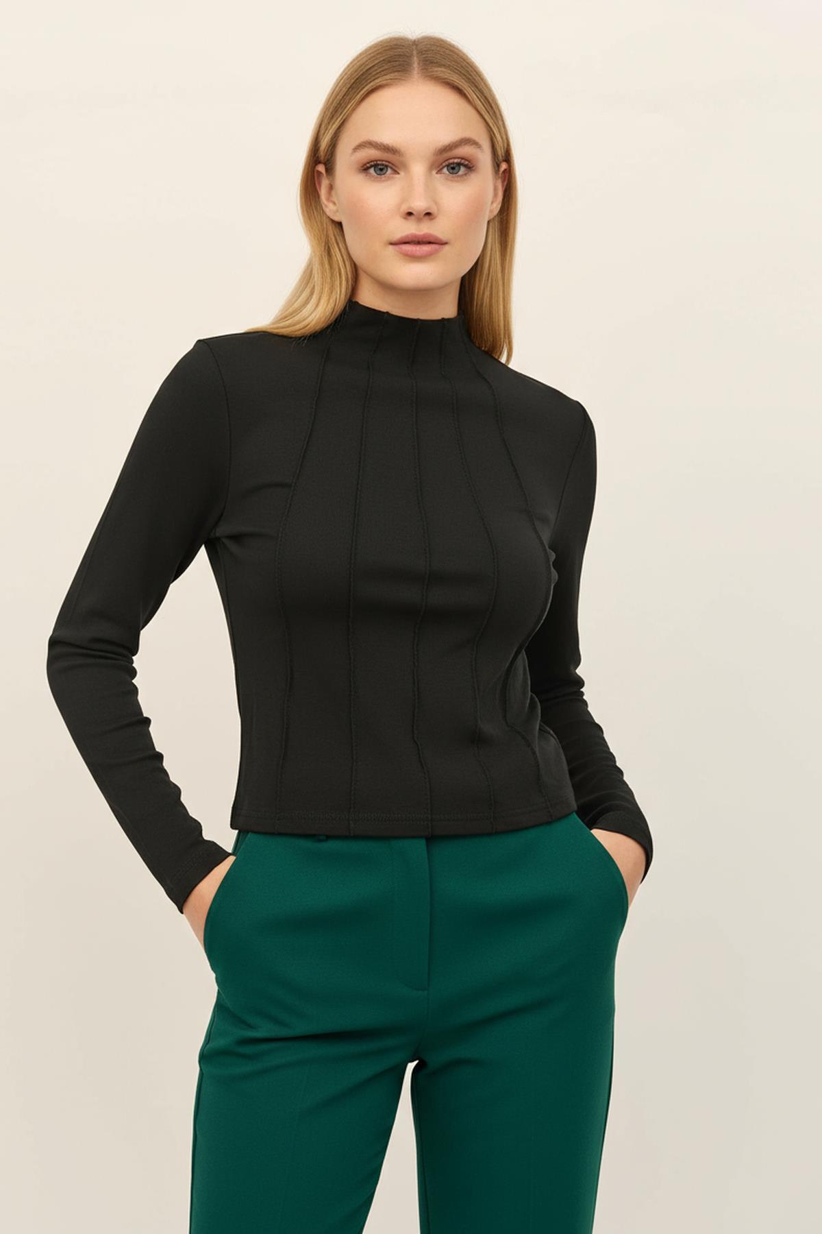 8225A Uzun Kol Çimalı Badi Siyah - RAYS