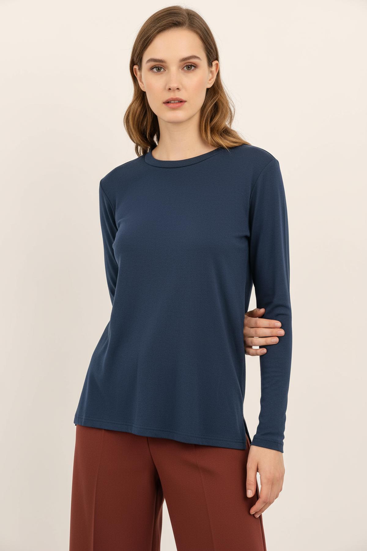 8229A Bisiklet Yak Yırtmaçlı Tunik Laci - 1