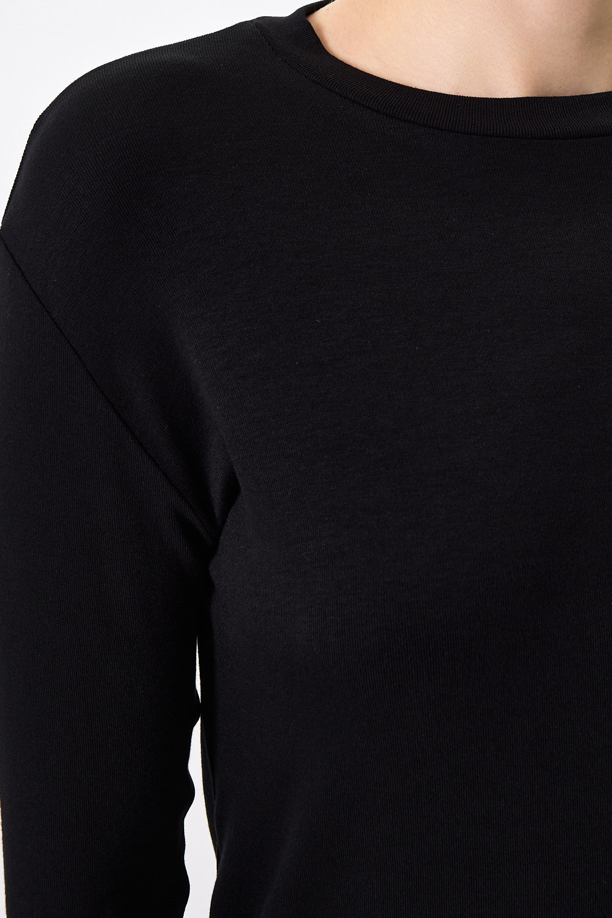 Siyah Bisiklet Yaka Yan Yırtmaçlı Tunik 8229A - 4