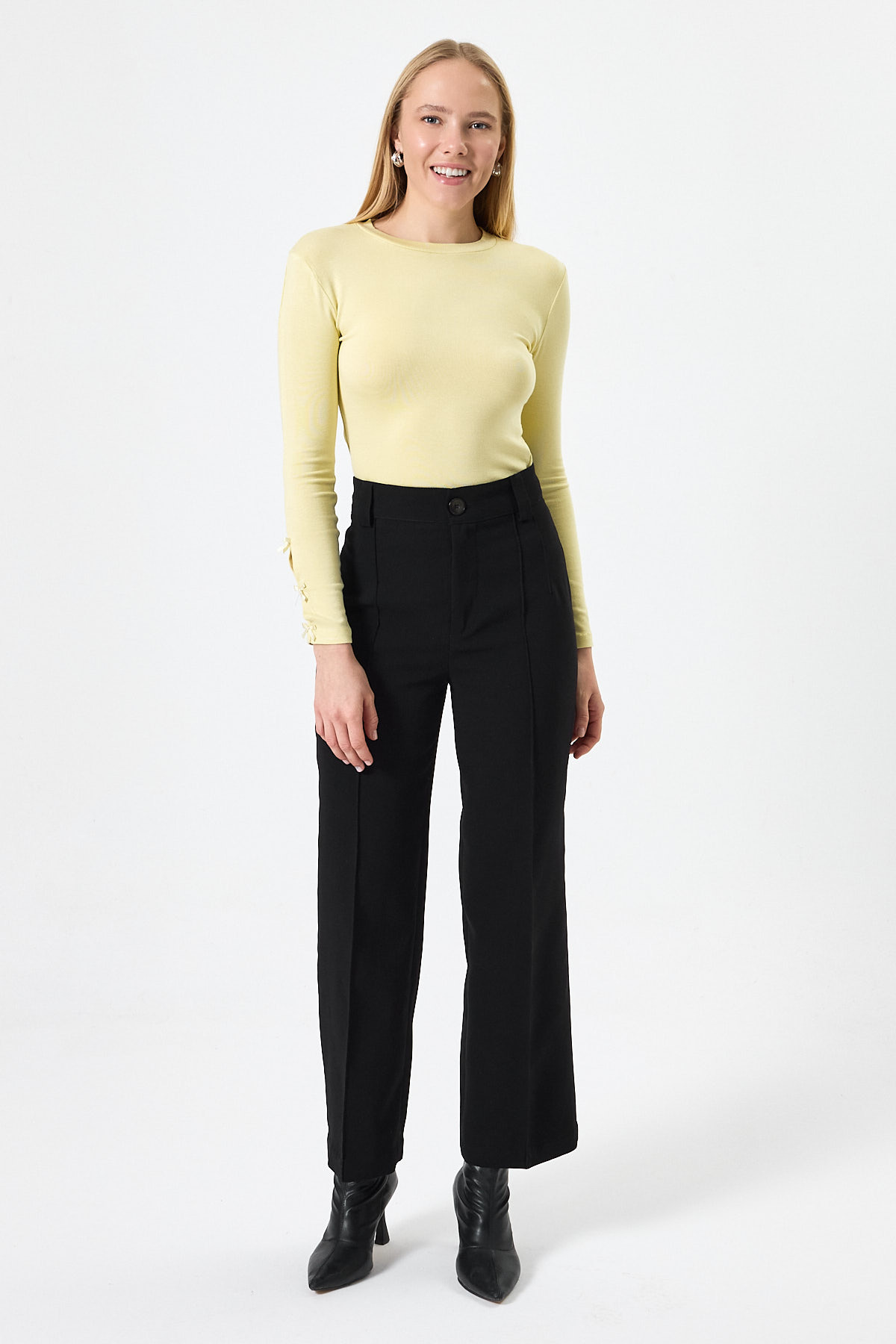 Sarı Kol Kurdele Detaylı Bluz 8232A - 3