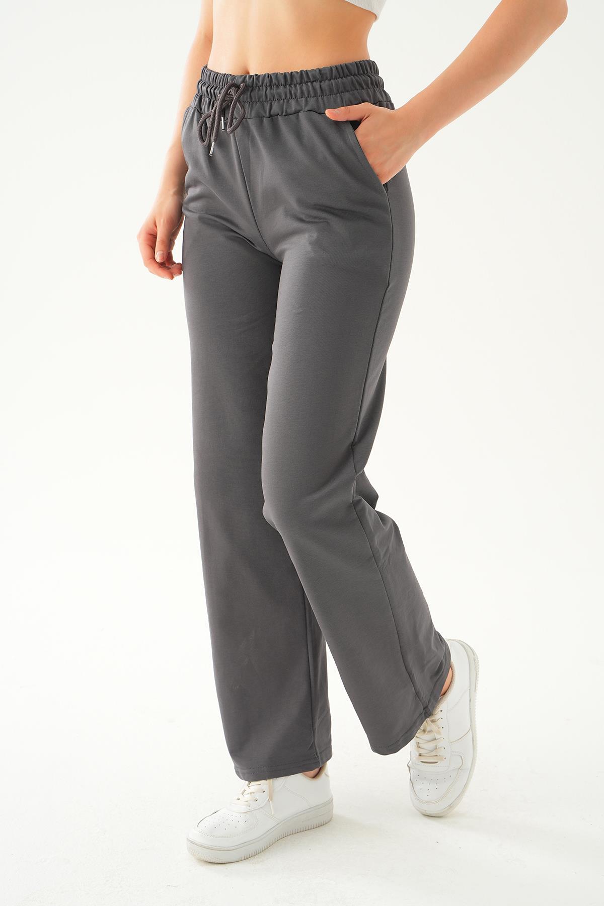 Antrasit Geniş Paça Eşofman 8241 - 4