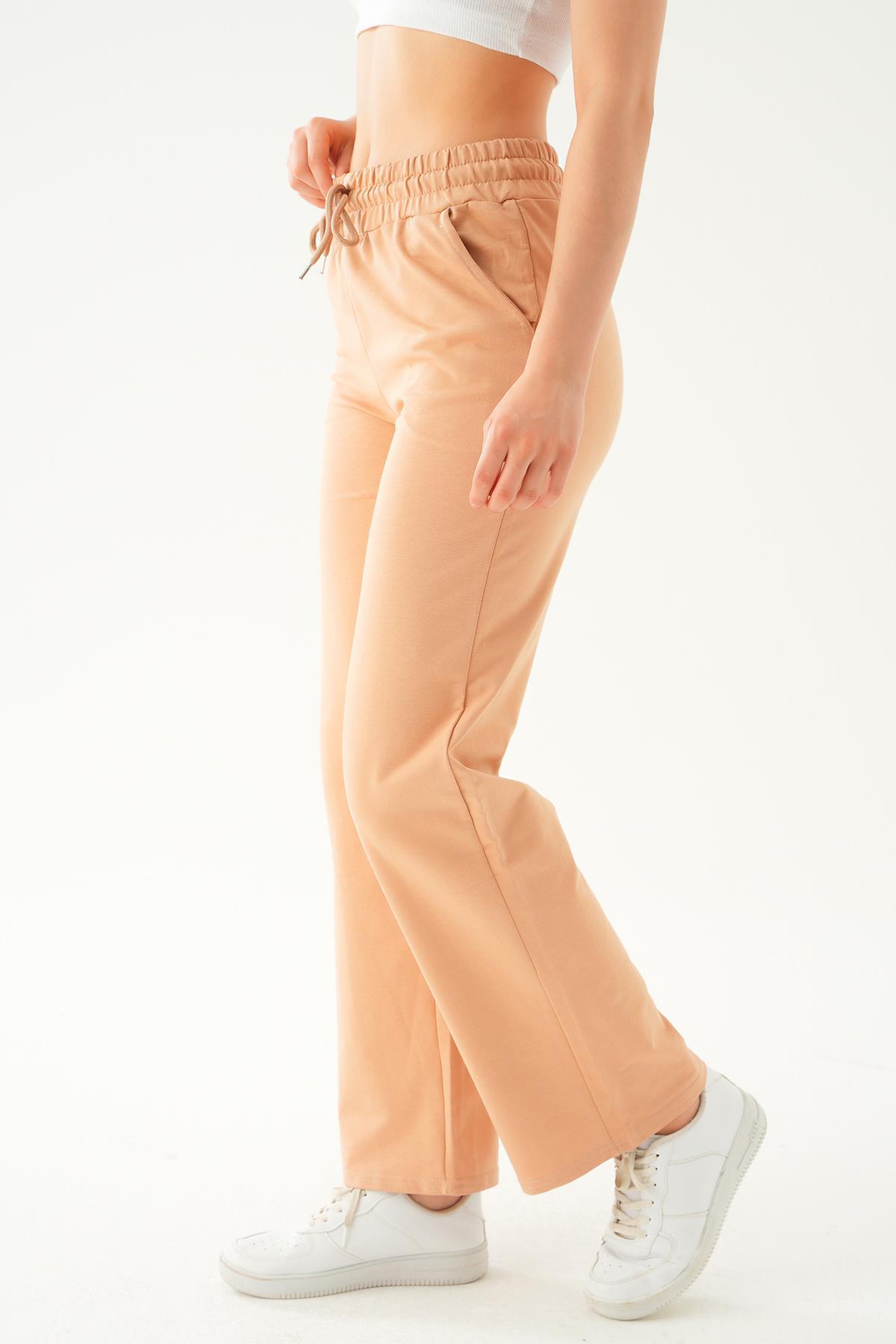 Bej Geniş Paça Eşofman 8241 - 4