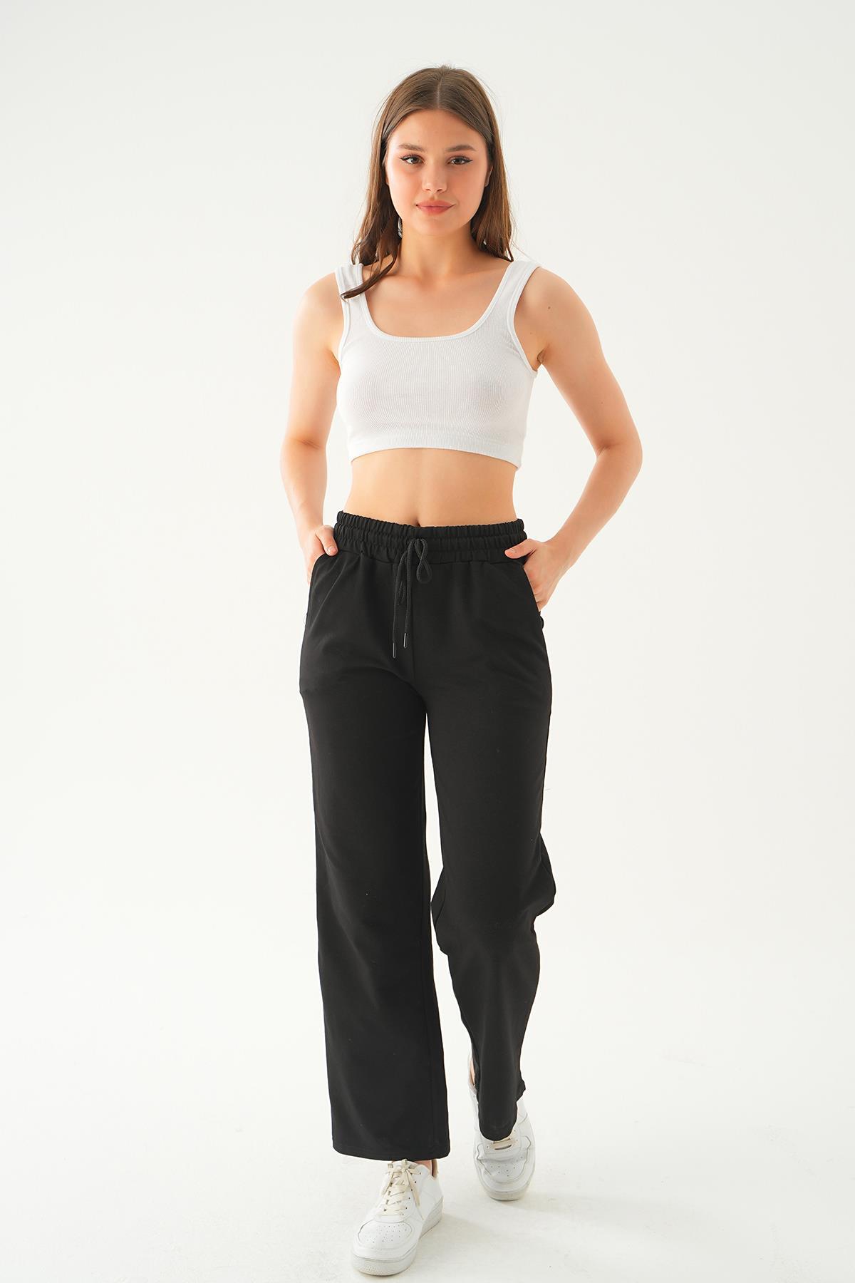 8241 Geniş Paça Eşofman Siyah 