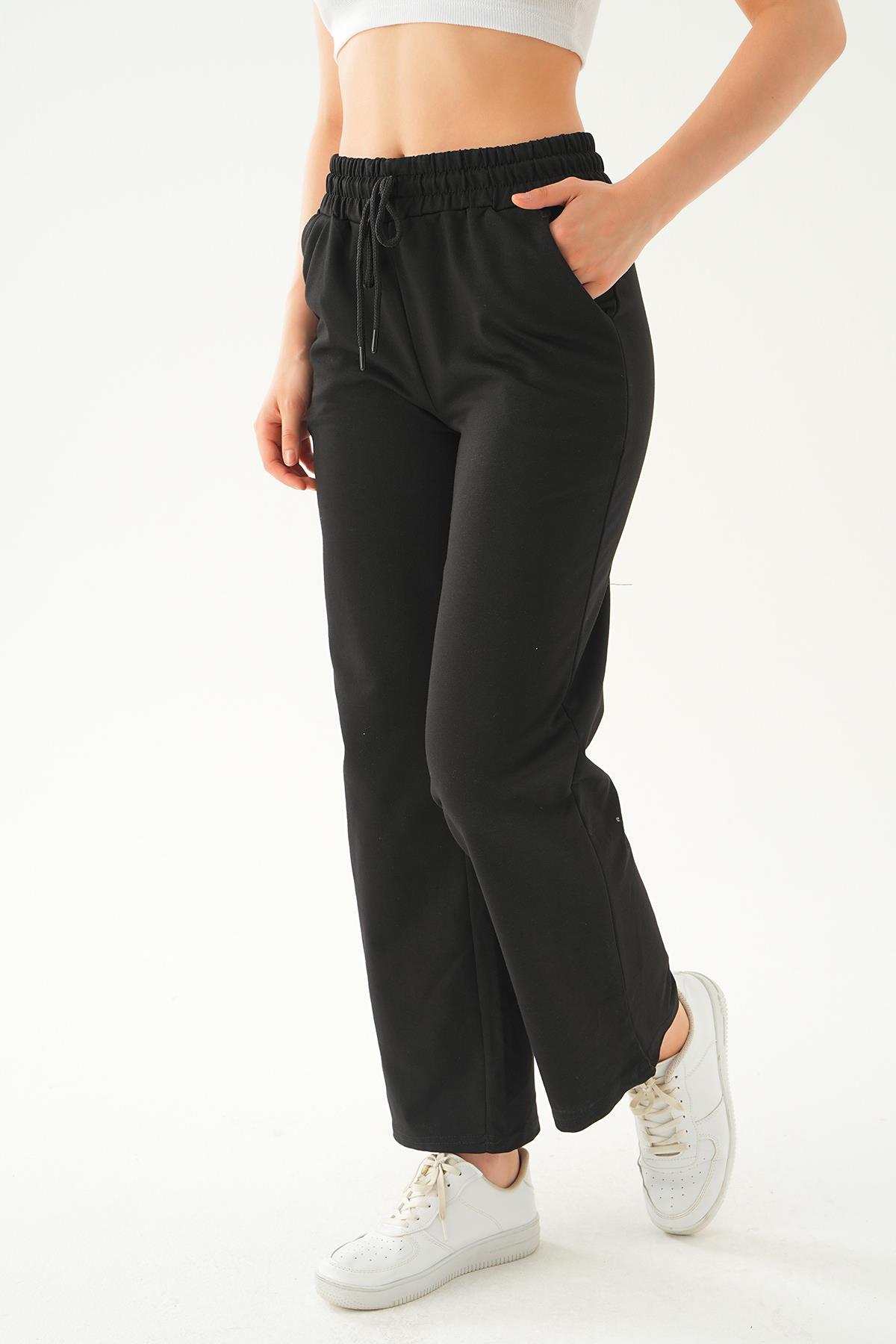 Siyah Geniş Paça Eşofman 8241 - 3