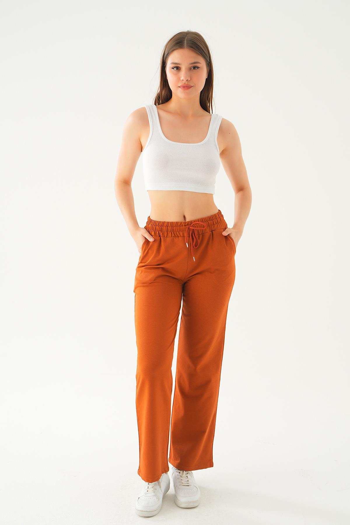 8241 Geniş Paça Eşofman Taba 