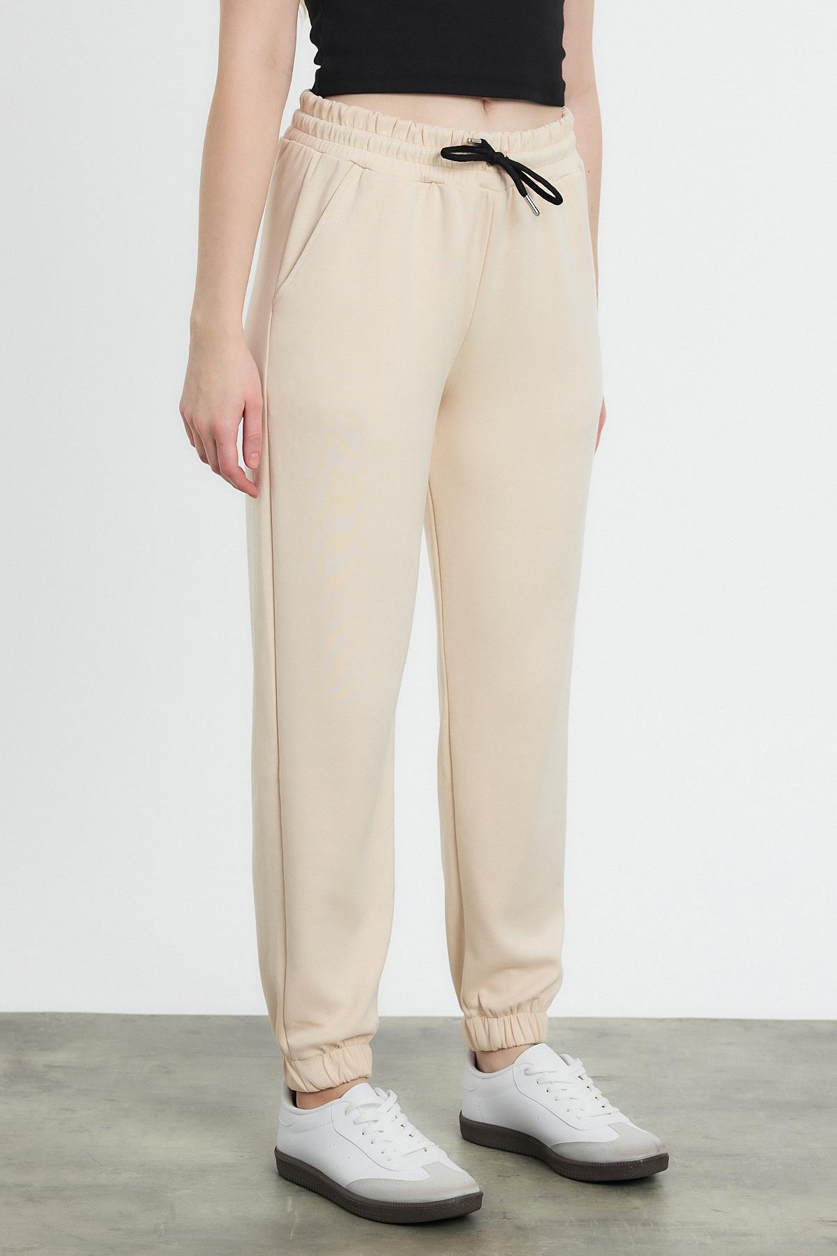 Yumuşak Dokulu Esnek Premium Kumaş Rahat Kalıp Eşofman Altı Taş - 8242 - RAYS