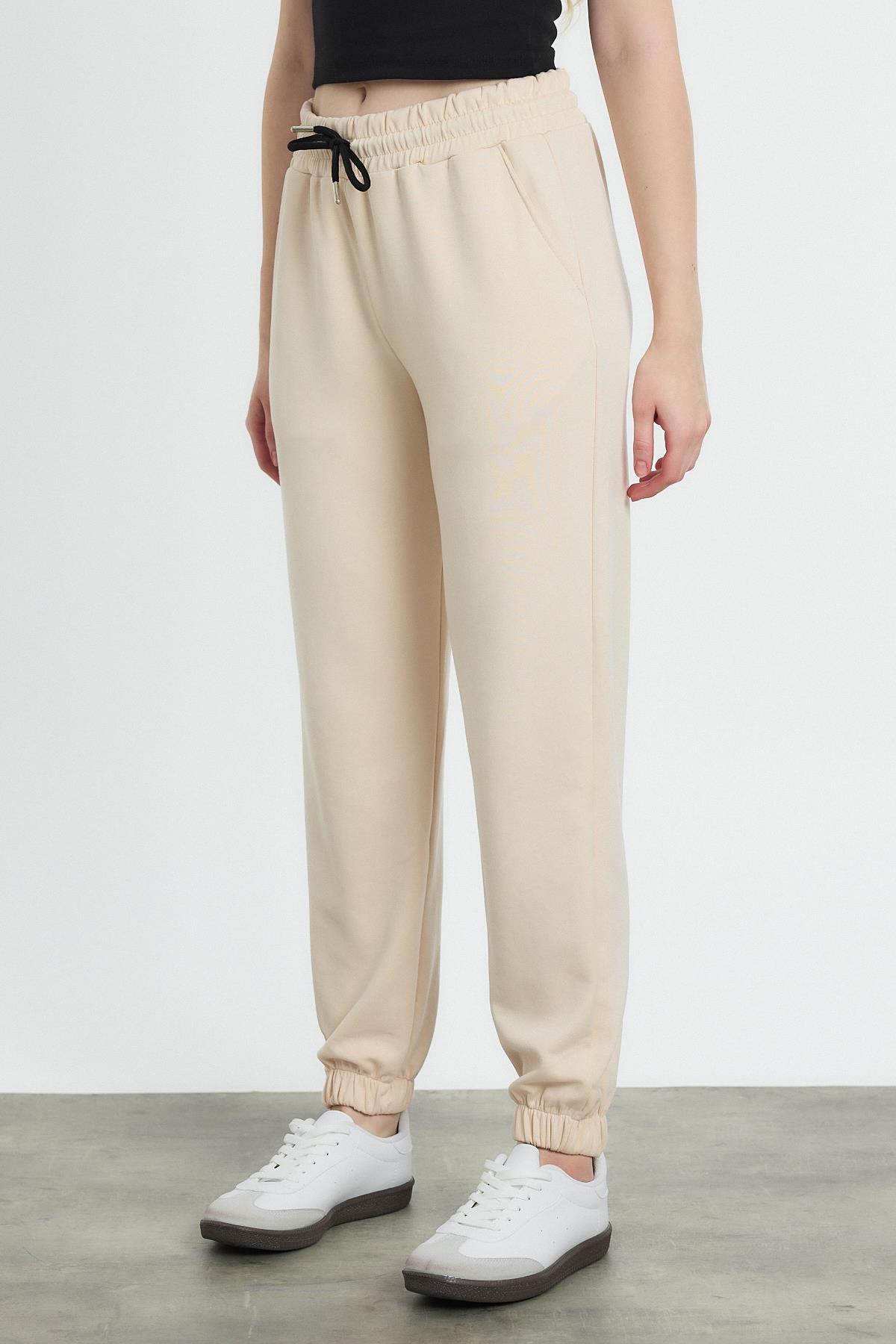 Yumuşak Dokulu Esnek Premium Kumaş Rahat Kalıp Eşofman Altı Taş - 8242 - 7