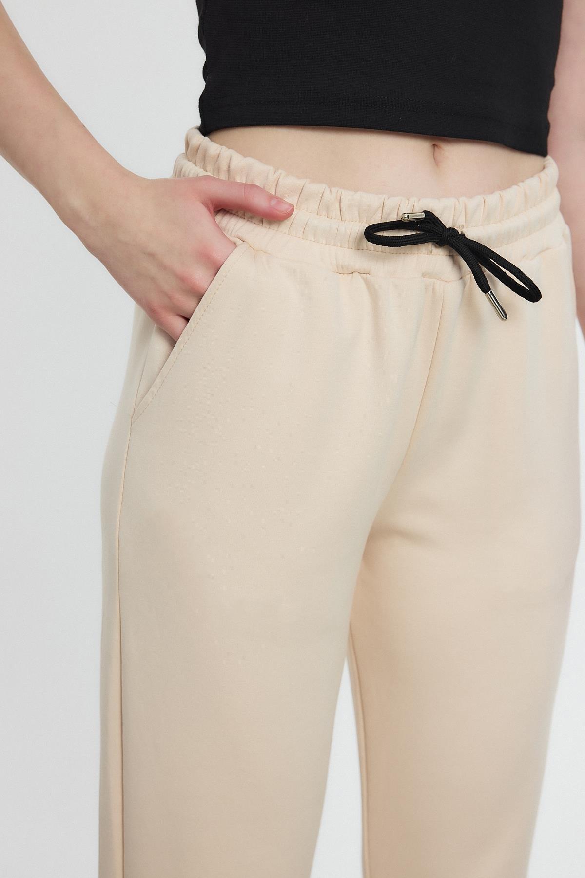 Yumuşak Dokulu Esnek Premium Kumaş Rahat Kalıp Eşofman Altı Taş - 8242 - 4