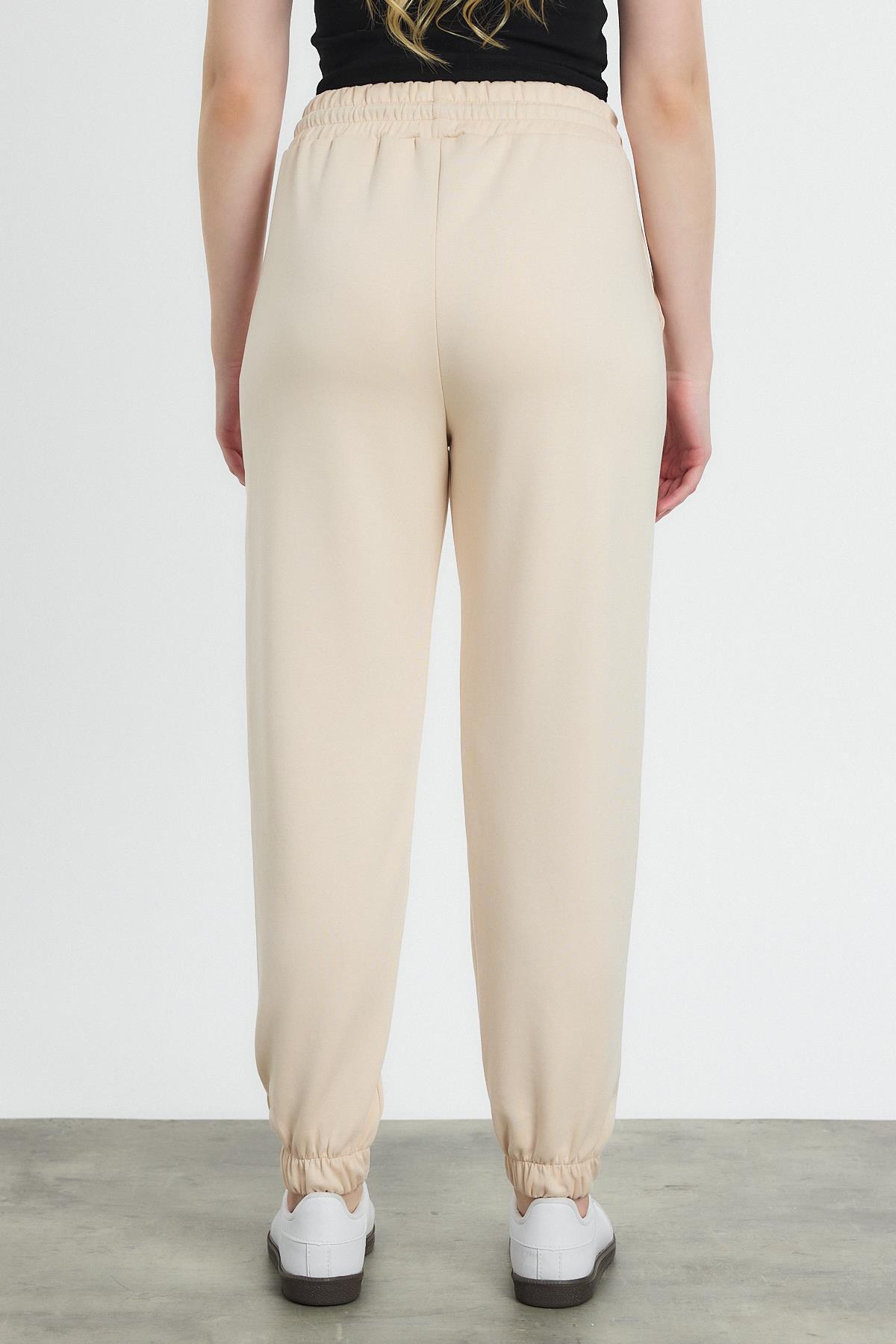 Yumuşak Dokulu Esnek Premium Kumaş Rahat Kalıp Eşofman Altı Taş - 8242 - 5