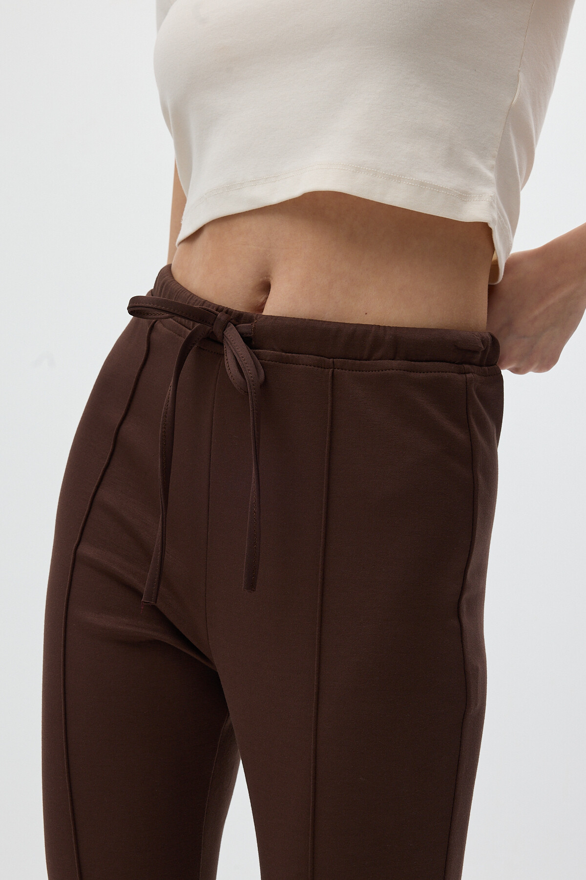 Kaherengi Geniş Paça Beli Bağcıklı Kadın Pantolon 8246A - 4