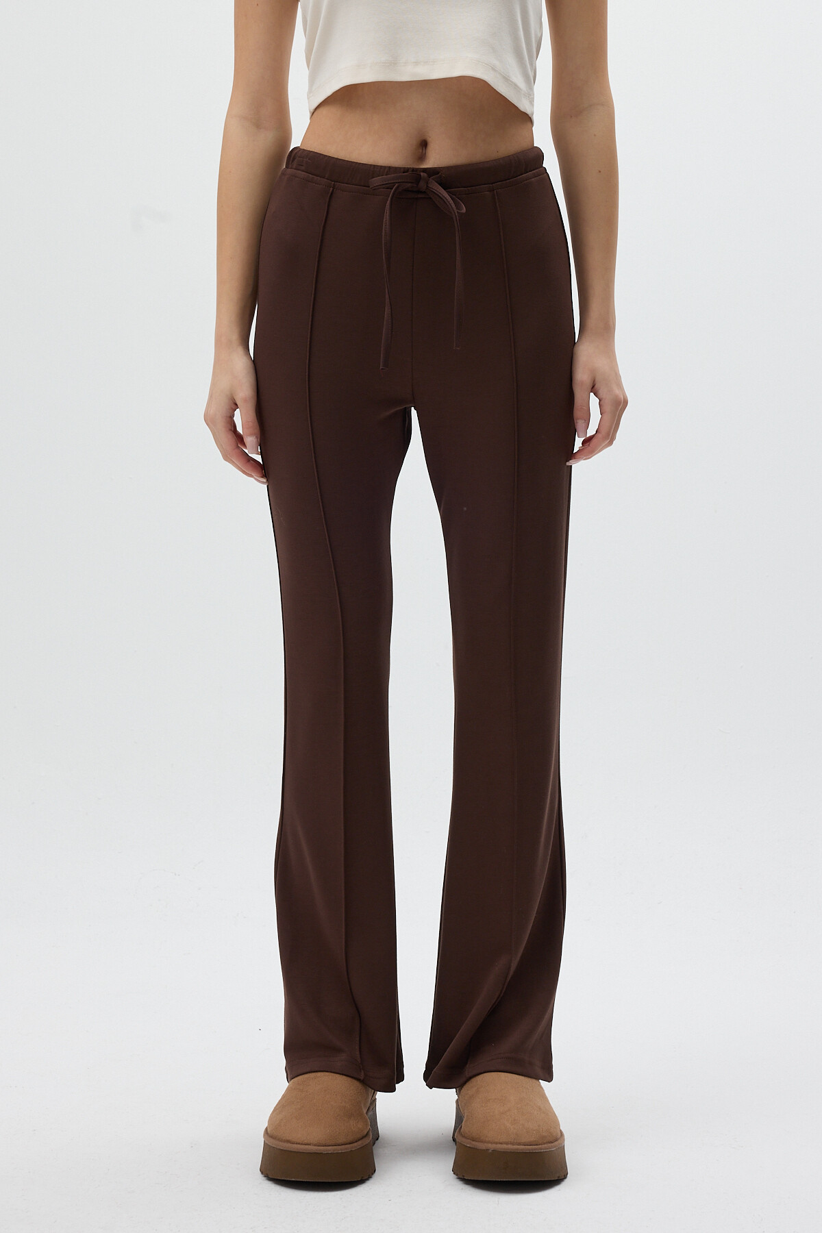 Kaherengi Geniş Paça Beli Bağcıklı Kadın Pantolon 8246A - 2