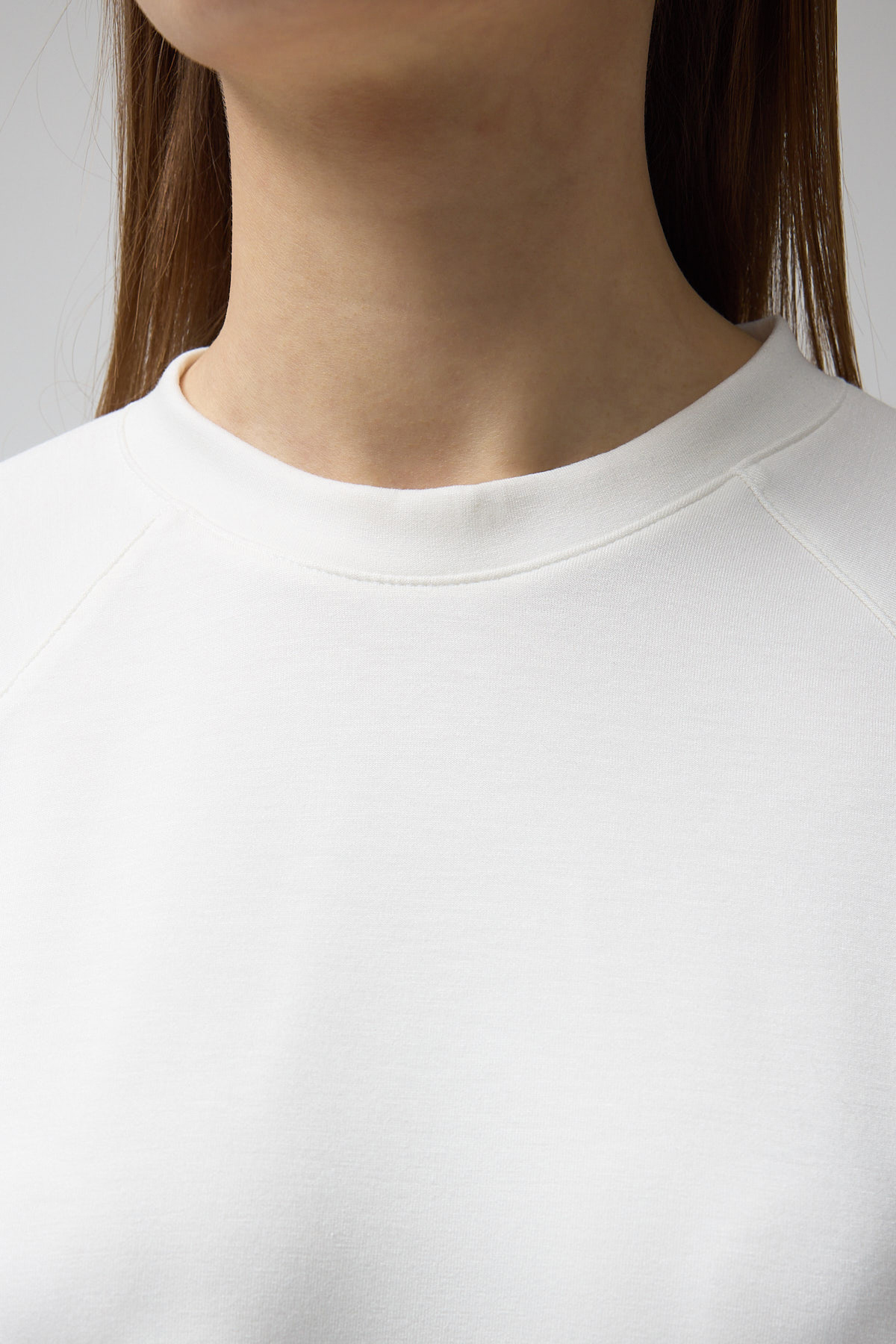 Ekru Oversize Bisiklet Yaka Kadın Sweat 8251A - 4